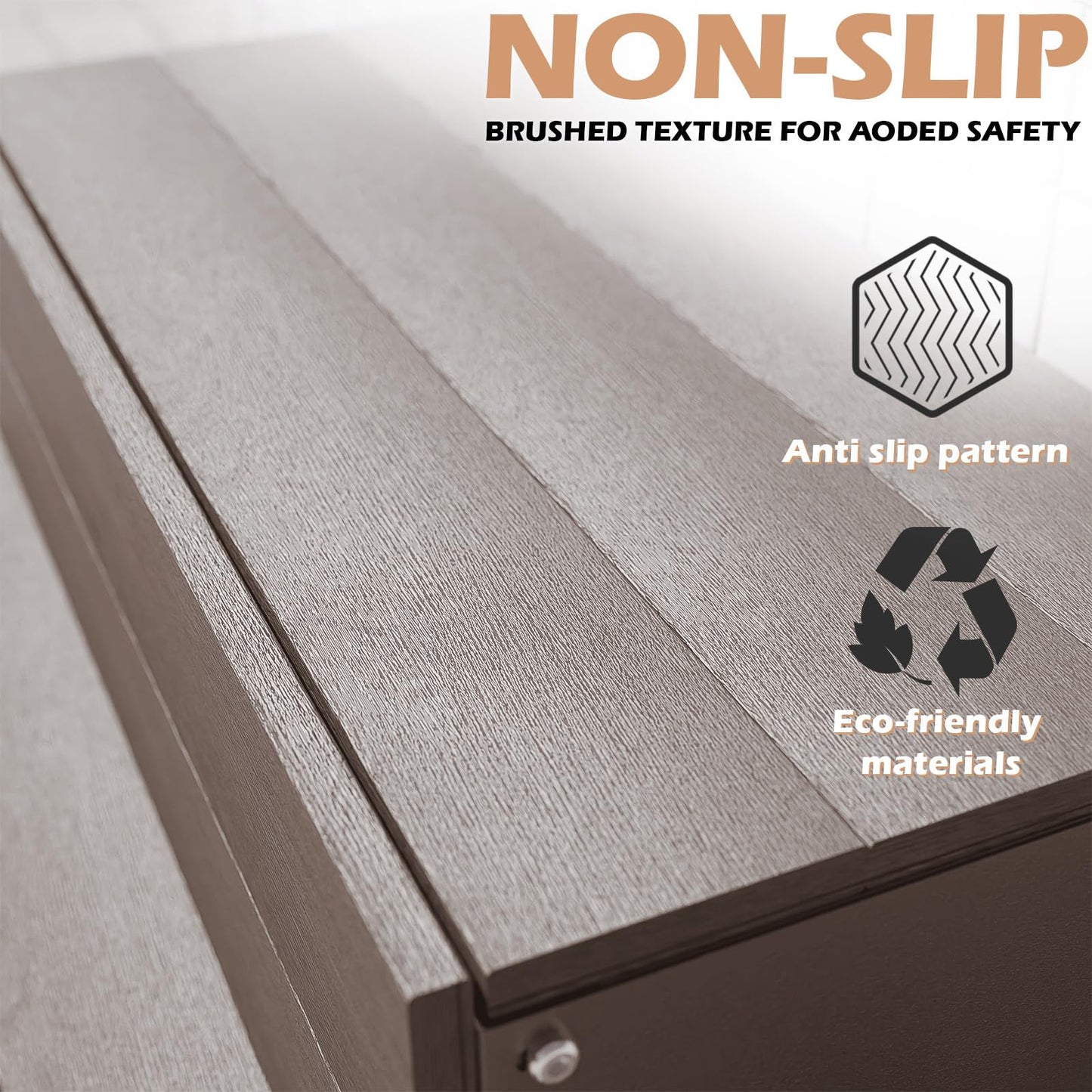 Hot Tub Steps, Universal Heavy Duty Spa & Hot Tub Step, Wood Looking Plastic Steps for Hot Tub, Use for Round or Straight Sided Spa, Non-Slip Steps for Outdoor/Indoor, 600lbs Load Capacity