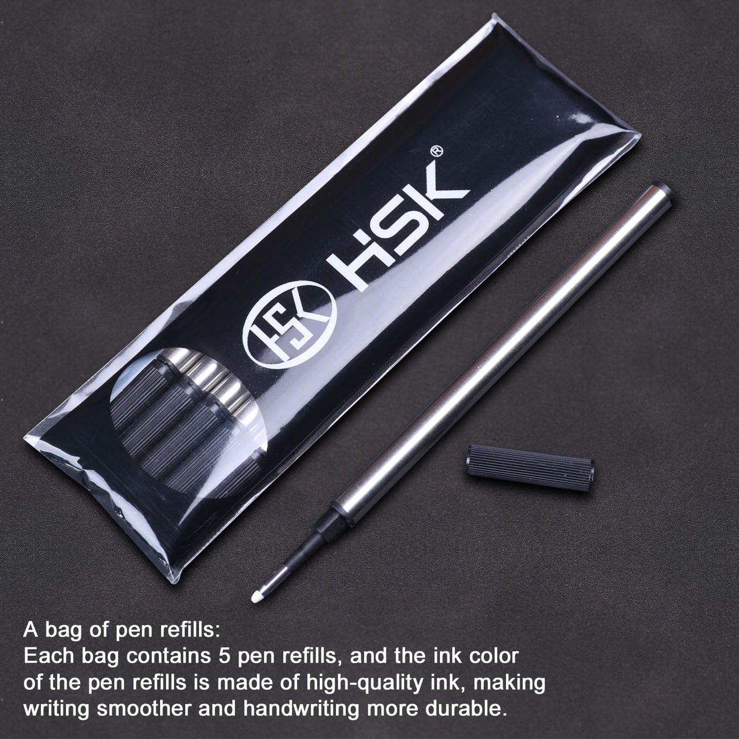 HSK Ballpoint Pens Luxury gift Pen Black Refill Line width 0.5mm,Best Ball Pen Gift Set for Men & Women Professional Executive,Office,Nice Pens Classy Gift Box (Black)