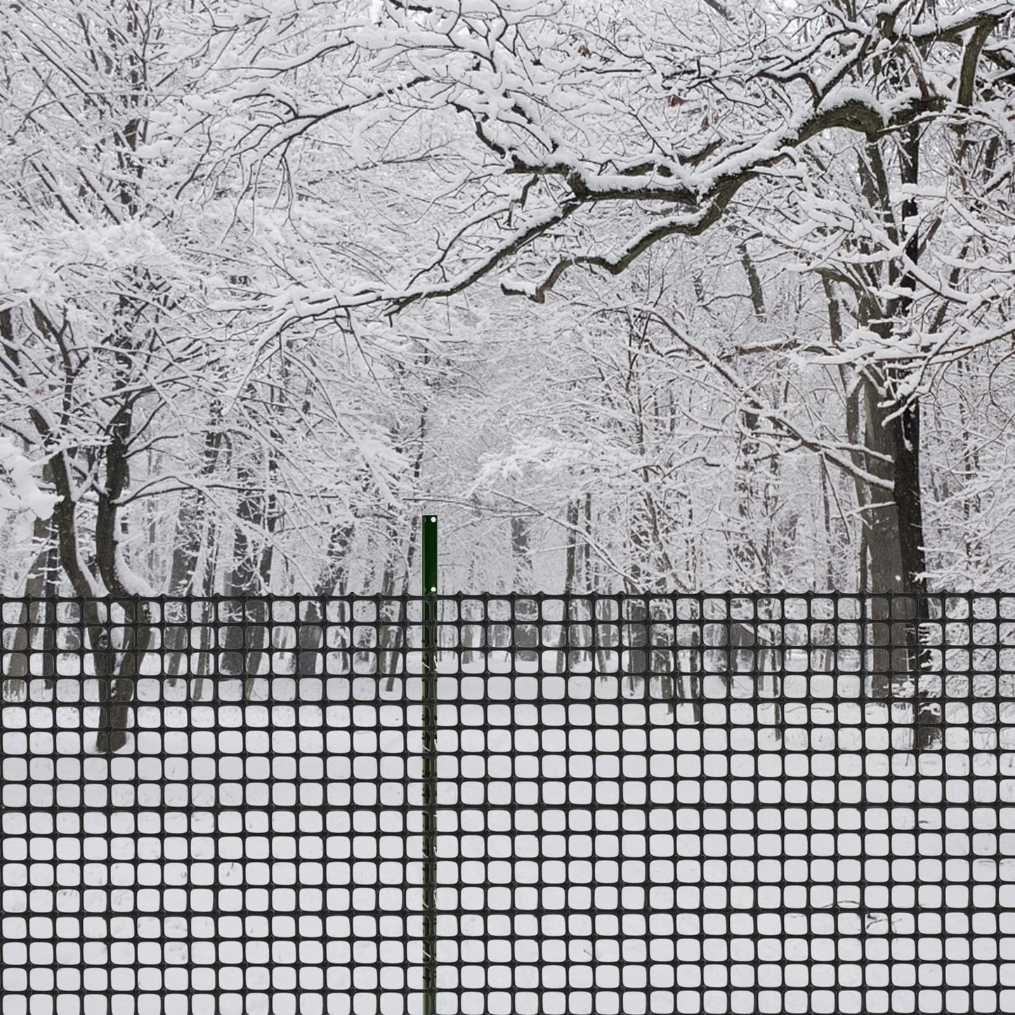 Plastic Fence Animal Barrier,3.3x66ft [Heavy Duty] Outdoor Safety Snow Plastic Fencing Roll Temporary Fencing,Reusable Garden Netting for Construction Dog Rabbits Chicken (Black)