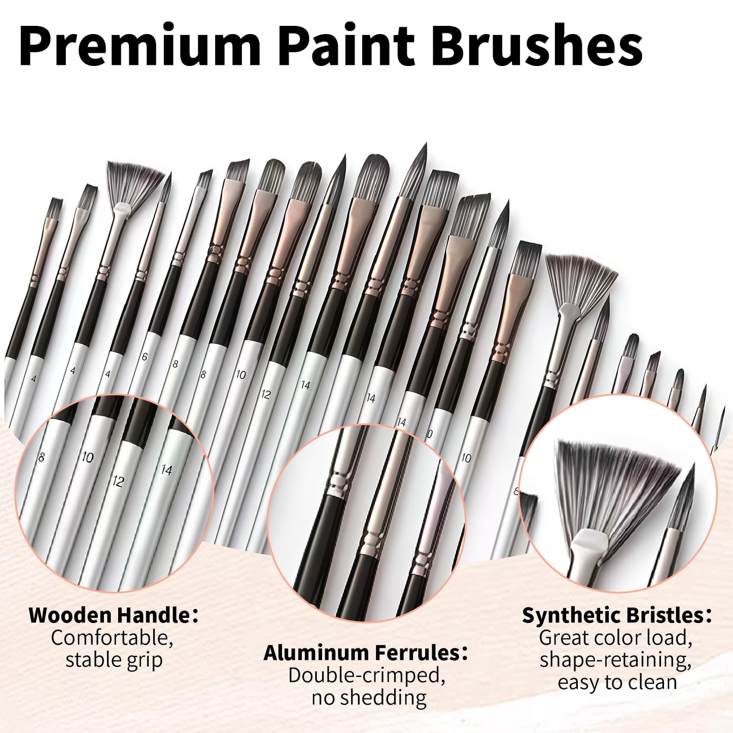 CllyCnny 25pcs Paint Brush Set, Professional Artist Paint Brushes for Acrylic Painting, Oil, Watercolor, Gouache, with Paint Spatula and Cloth Roll - Art Supplies for Artists and Beginners