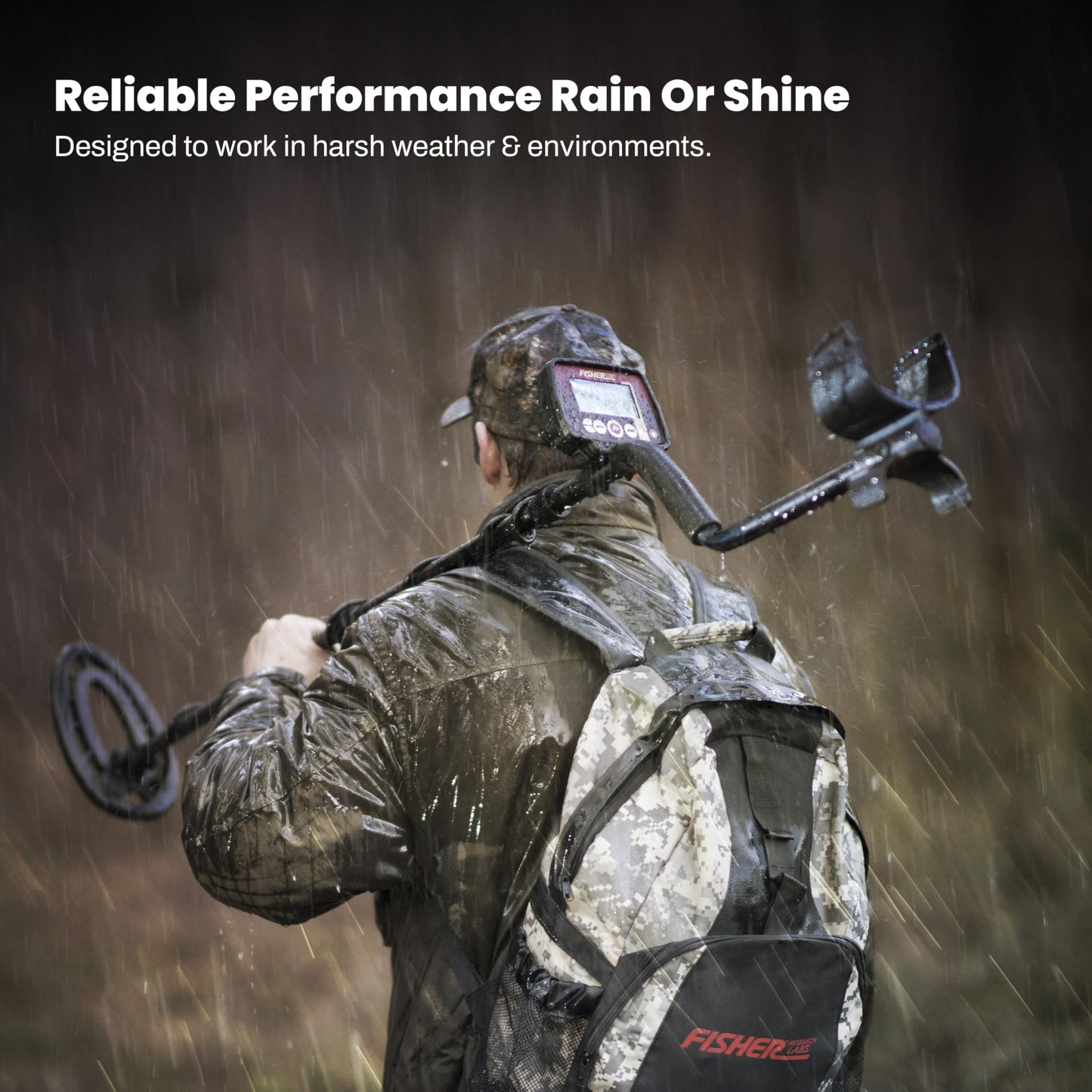 Fisher F44 Metal Detector with Weatherproof Design, Large LCD Display, and Sensitive Detection Features, Ideal for Both Beginners and Experienced Treasure Hunters Seeking Reliable Performance