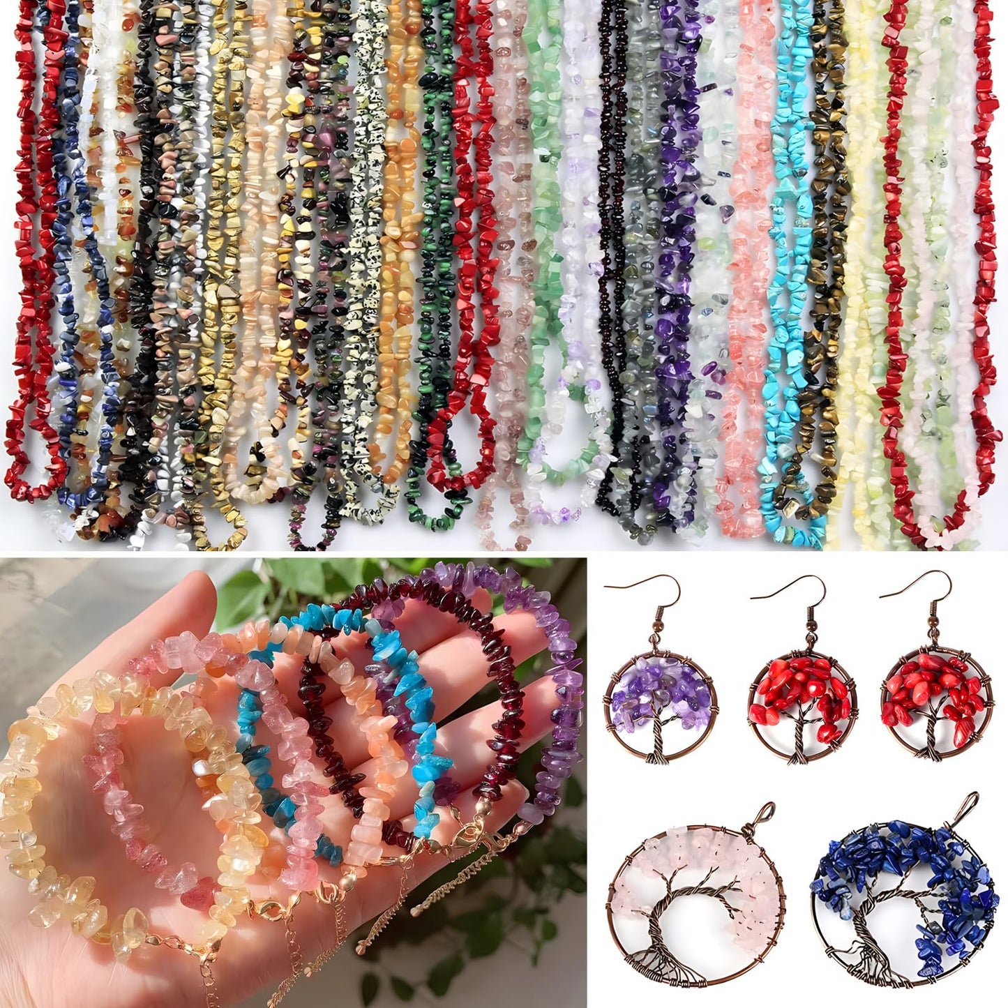 Natural Chip Stone Beads 450pcs Citrine Chips 5-8mm Genuine Real Irregular Healing Crystal Rocks Hole Drilled DIY Loose Gemstone Beads for Jewelry Making Bracelet Earrings Necklace Crafting