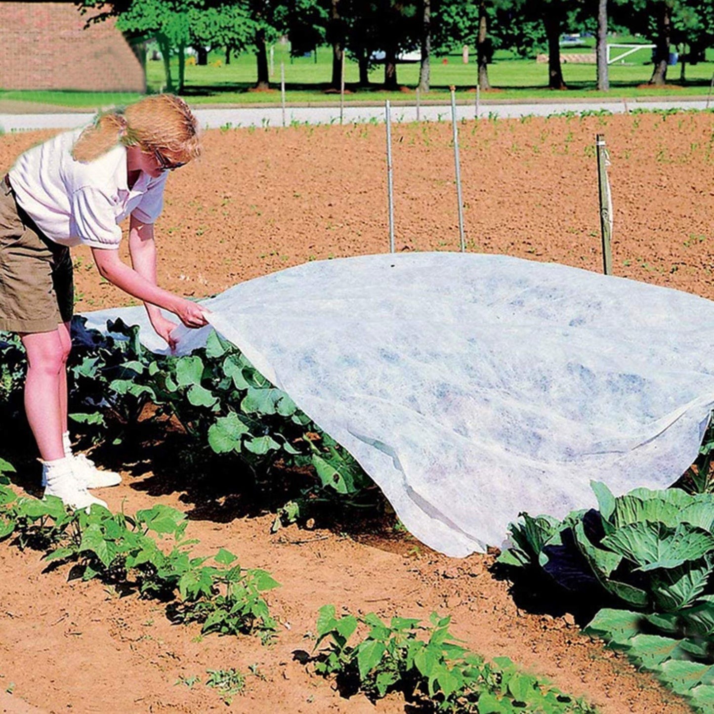 Alpurple Winter Plant Covers Freeze Protection - 19.6 x 6.5 Feet Warm Rectangle Plant Protection Cover, Frost Cloth Blanket Protecting Fruit Tree Potted Plants from Freezing Animals Eating