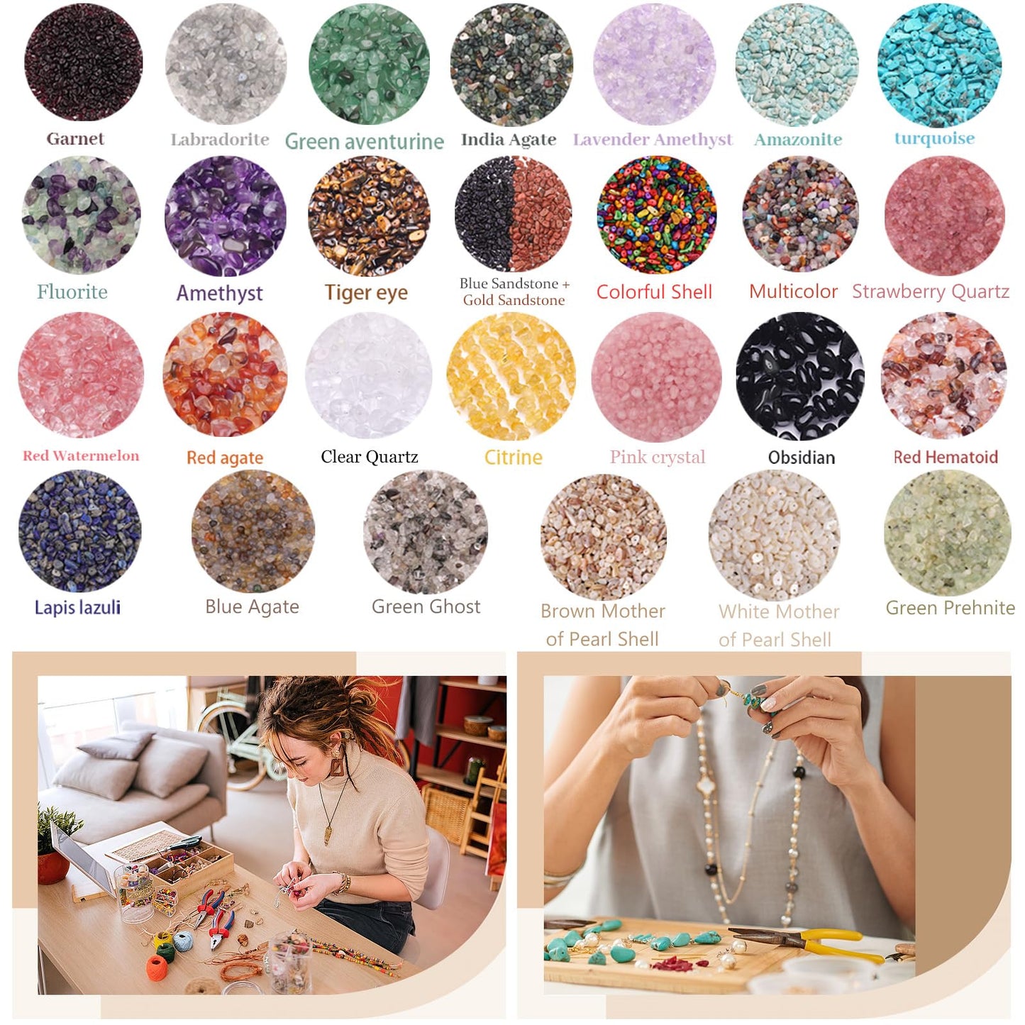 400pcs Natural Chip Stone Beads for Jewelry Making Red Agate 5-8mm Irregular Gemstones Healing Crystal Loose Rocks Bead Hole Drilled for Ring Earrings Necklace Bracelet Making DIY Art Crafts