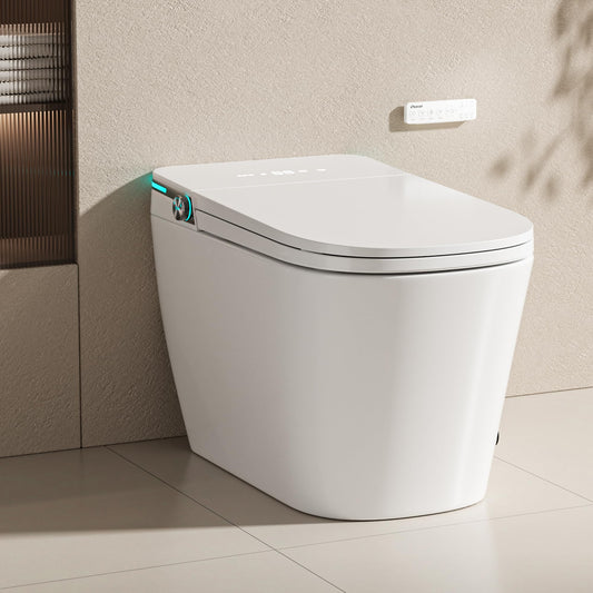 Smart Toilet with Bidet Built in by Onirap, ADA Comfort Height Toilet, Elongated Heated & Wider Seat Tank Built in with Powerful Flush, Auto Open/Close Lid, Warm Water Sprayer & Dryer, Night Light