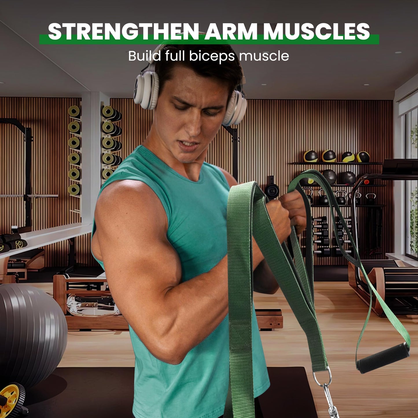 Tricep Rope Cable Attachment Handles, Tricep Pull Down Attachment for Cable Machine, 3 Lengths Tricep Rope for Face Pull, Push Down, Tricep Extension, Cable Rope Attachment for Gym Home Workout