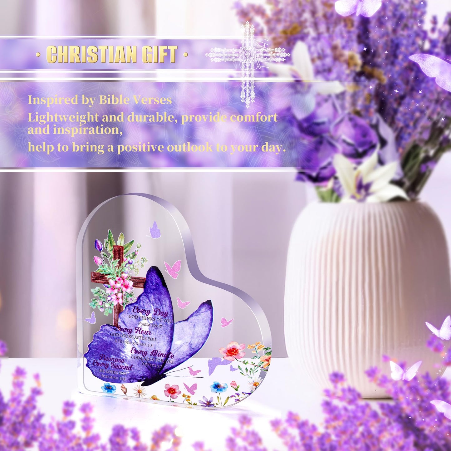 13PCS Christian Gifts for Women Faith,Self Care Package Get Well Soon,Lavender Relaxing Spa Care Package Mothers Day Baskets for Her Mom Friend Sister Wife Valentine's Day Gift, Birthday Gifts