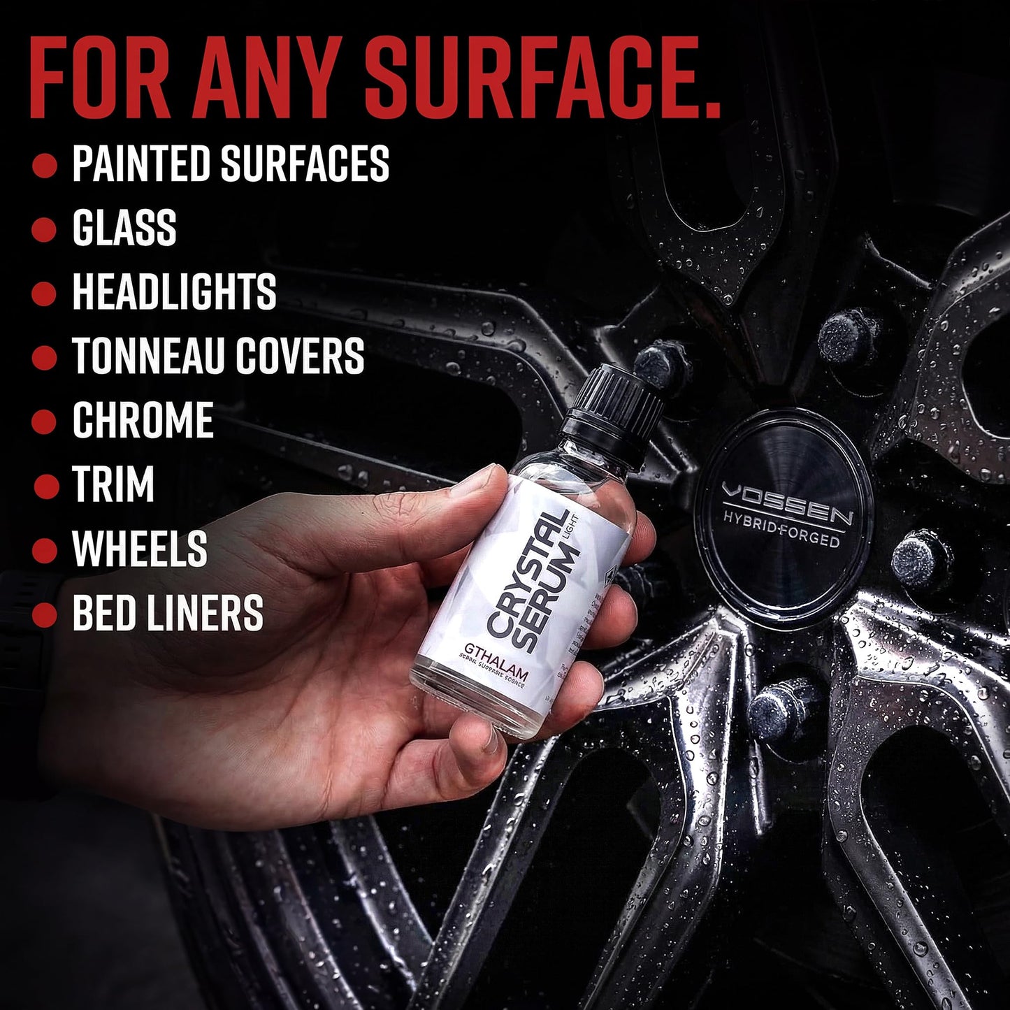 Crystal Serum Light Ceramic Coating Kit 50ml – with Applicator Pad & Prep Spray | Up to 6 Years Protection, High Gloss Shine, Scratch & Chemical Resistant for Car Paint, Trim, Plastic