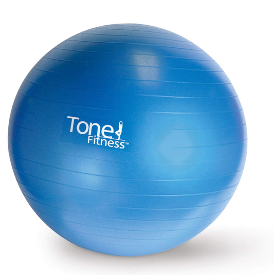 Tone Fitness Stability Ball / Exercise Ball | Exercise Equipment, Blue, 65 Centimeters