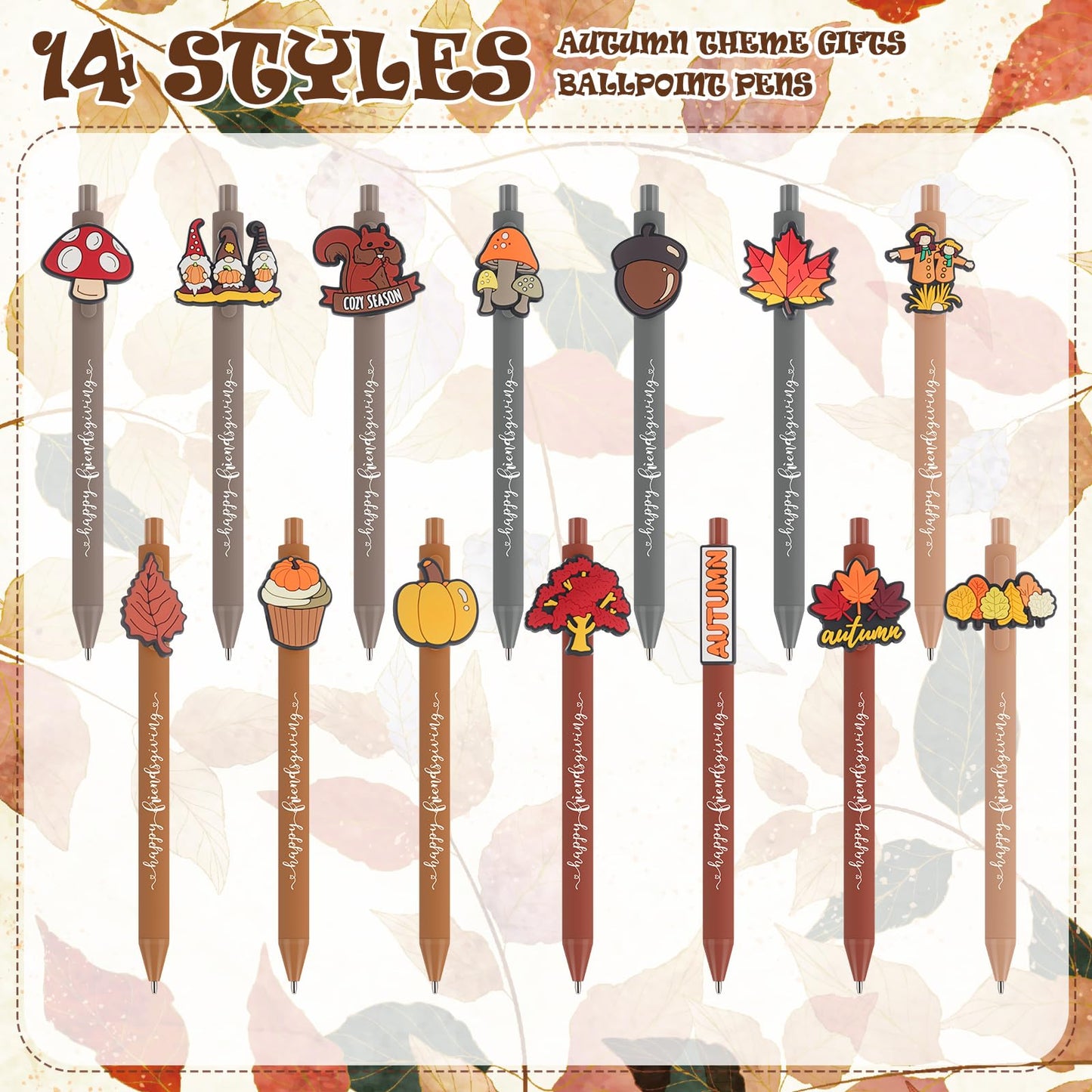 Ctosree 20 Sets Friendsgiving Party Favors Bulk Thanksgiving Fall Pens with Maple Leaf Bookmarks Turkey Pens Thanksgiving Gifts for Friends Families Coworkers Employee Holiday Office Party Souvenirs