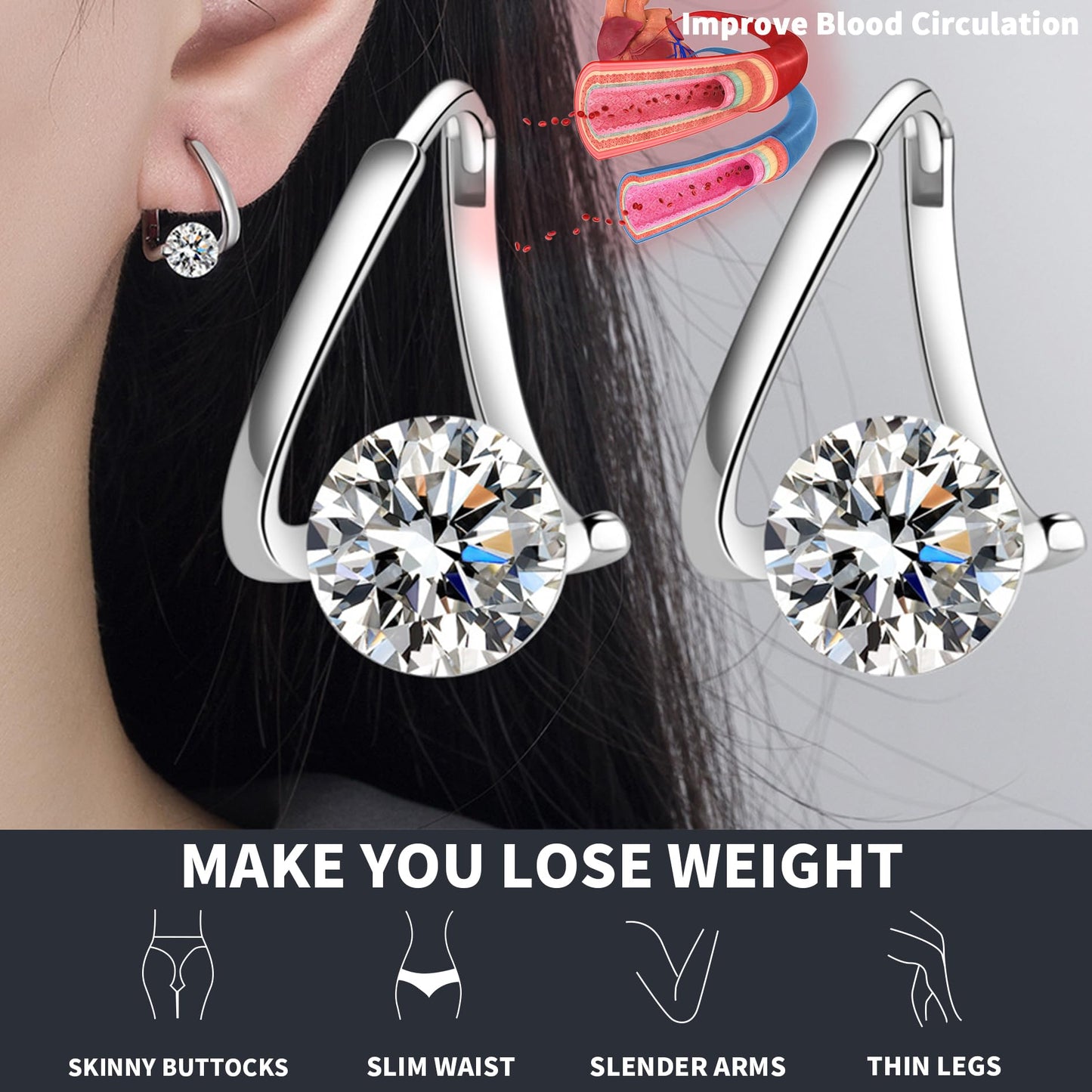 Lymphvity Germanium Earrings (2 Pairs Silver)