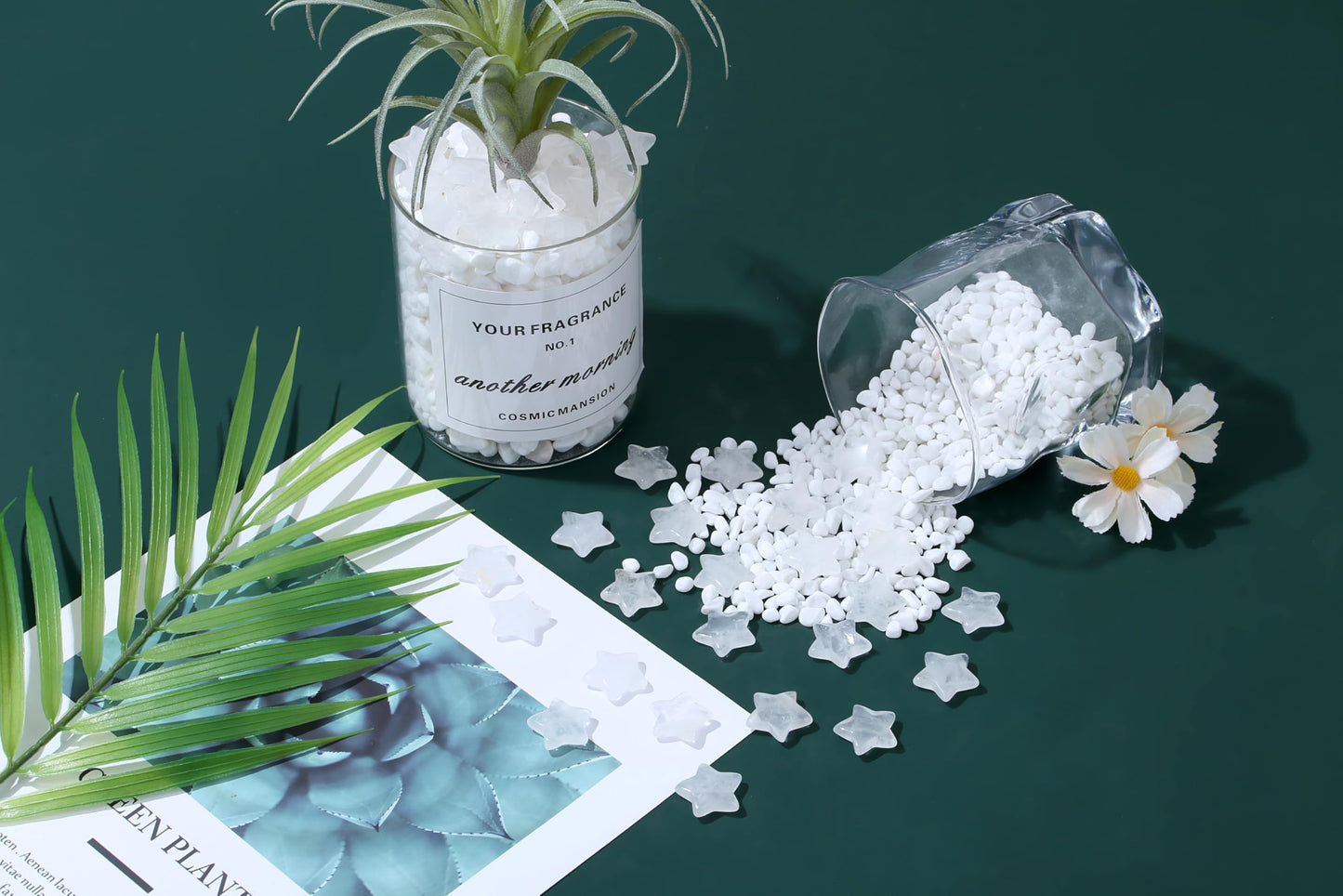 QINJIEJIE 20 PCS Clear Quartz Star Crystals Healing Stones Polished Crystal Cute Mini Pocket Stone Star Shaped Gemstones Set Bulk Wholesale Reiki Energy Balancing Thanksgiving Day Gift for Women