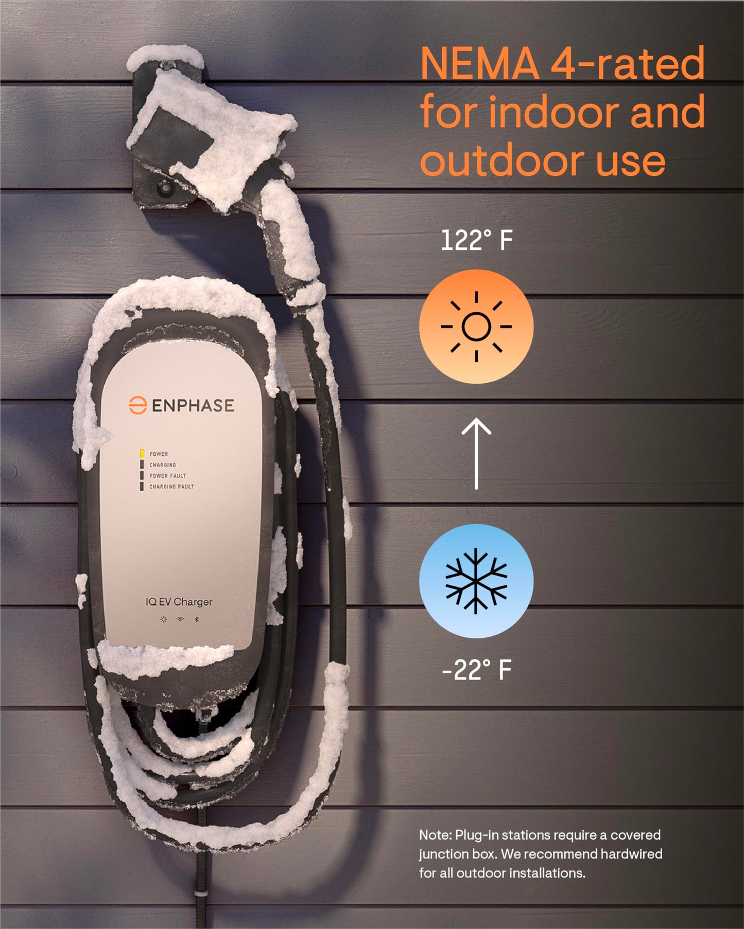 40 Amp Smart Level 2 EV Charger - Enphase IQ 50 (Formerly ClipperCreek), Hardwired, Electric Car Charger with J1772 Connector, 5-Year Warranty, 25ft Cable for Home Use