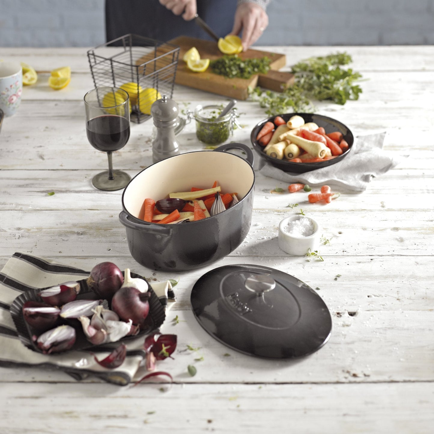 Denby Oval Casserole, Halo, 28 cm