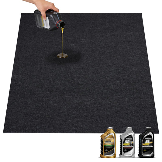 Grefinity Oil Spill Mat, 60" x 72" Oil Mat for Driveway, Under Car Pad for Garage Floor, Protects Against Oil, Chemicals & Stains with TPE Anti-Leak Backing, Reusable & Washable