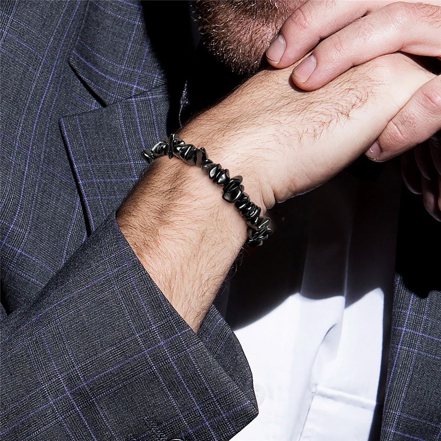 Black Obsidian Bracelet for Men Women Adjustable Black Onyx Bracelet Black Crystal Bracelets Natural Stone Bracelet Black Tourmaline Bracelet for Men Women