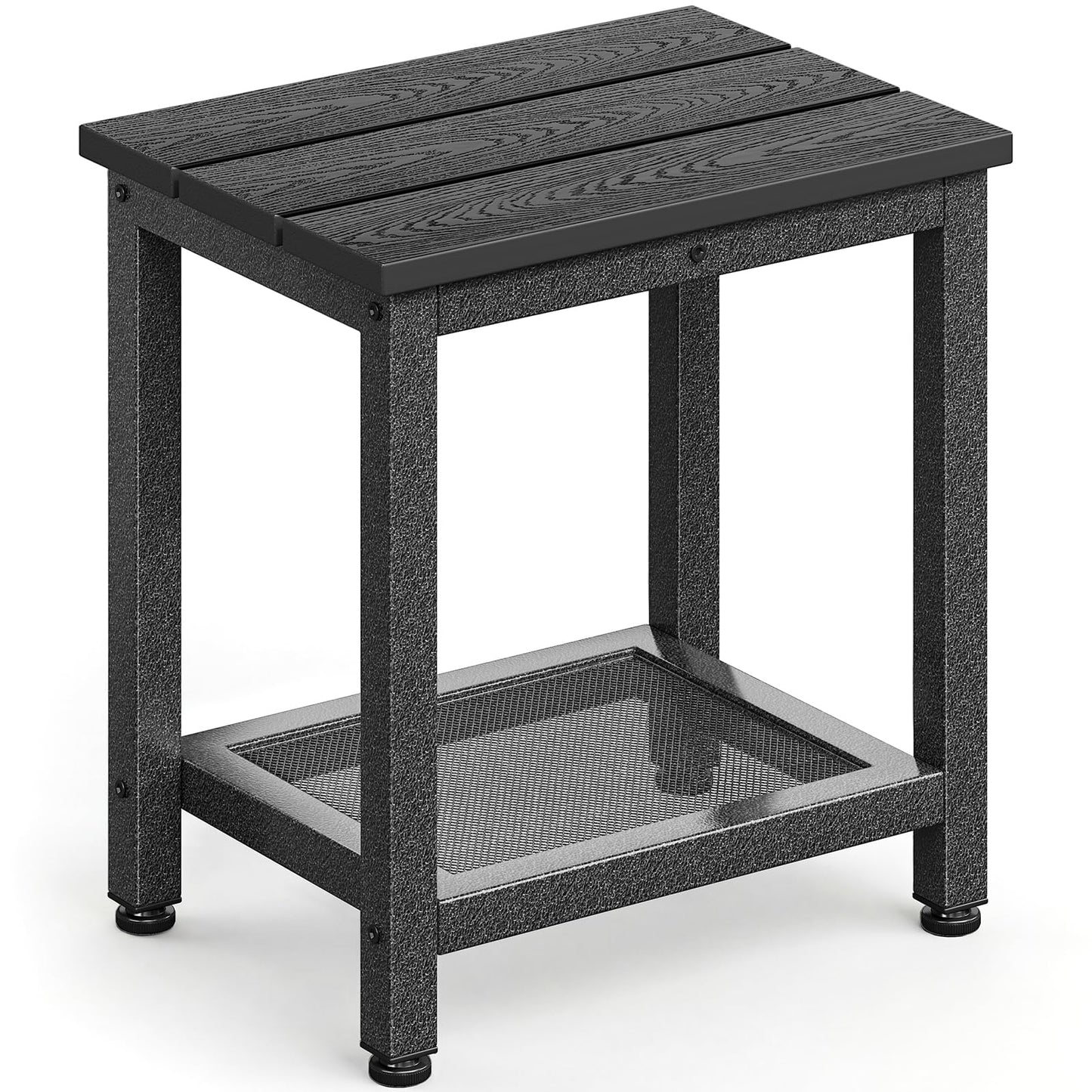 ODK Outdoor Double Side Table, Adirondack Patio End Table with Weather-Resistant Waterproof Top for Hot Tub Garden, Balcony, Poolside, Black