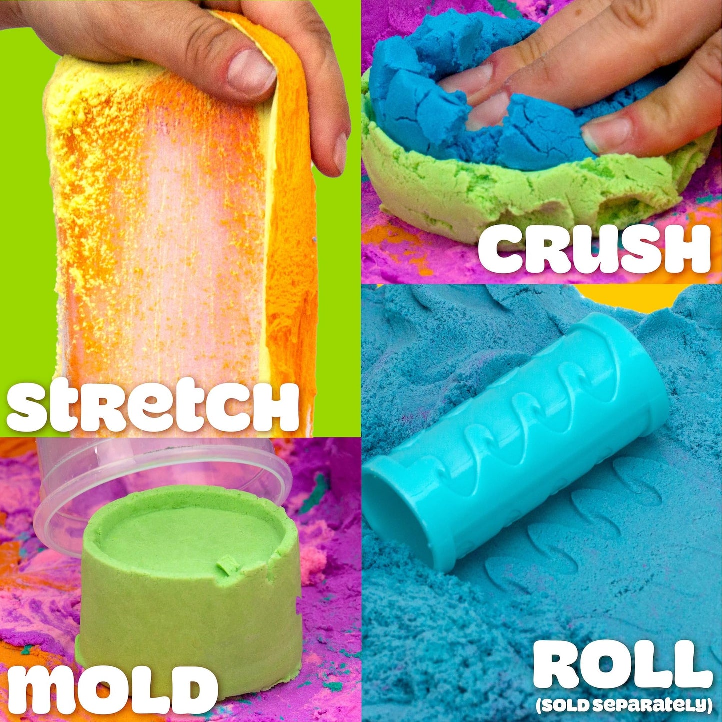 Play-Doh Sand Scented Variety Pack, 6 Colors of Play Sand, Resealable Cans, Sensory Bin Filler, Travel Toys, Fun Goodie Bag Stuffers, Toddler Party Favors, Gifts for Kids