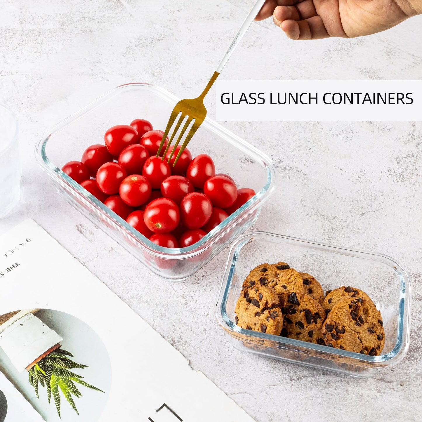 YARYOUNG 16PCS (8 Bowls + 8 Lids) High Borosilicate Glass Meal Prep Containers, Food Storage Containers with Airtight Lids, Glass Lunch Bento Boxes,Dishwasher Safe, pink