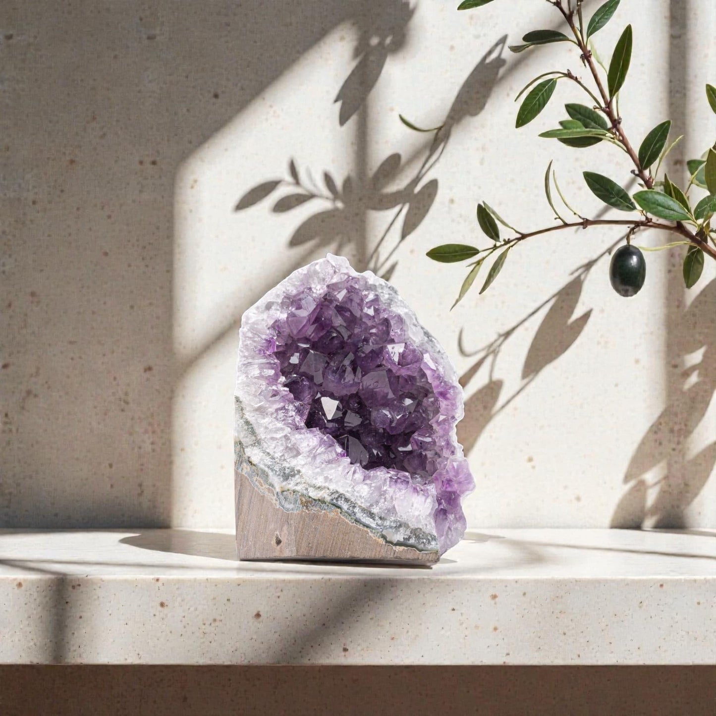 EMPORION Natural Amethyst (0.5 lb to 1 lb) - 3" to 4.5" Height - Crystal Clusters Stone from Uruguay Raw Geode Quartz - Deep Purple Color
