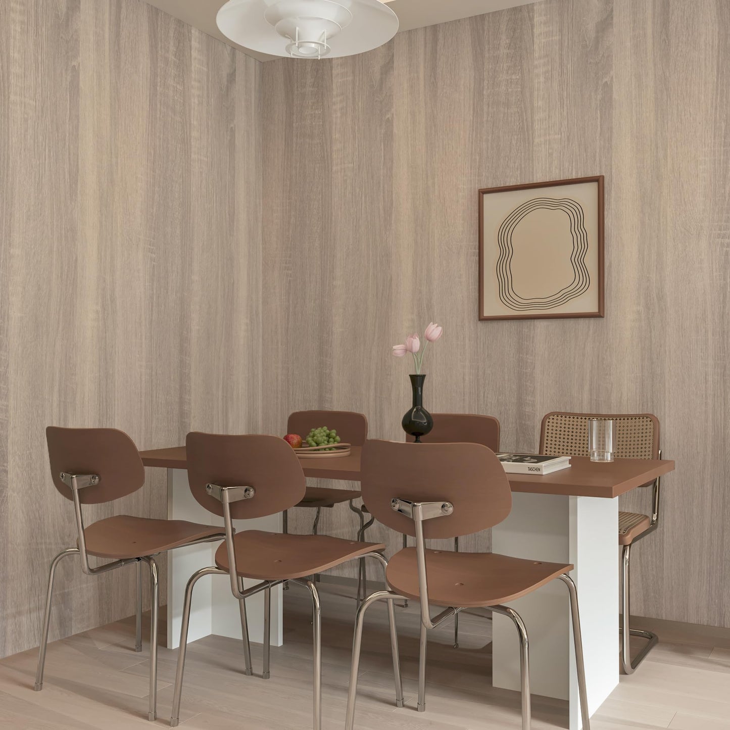 Boobest 15.7"x 354" Gray Wood Wallpaper Textured Peel and Stick Wallpaper Wood Grain Contact Paper Waterproof Removable Faux Wood Wall Paper Decor for Furniture Cabinets Crafts Bedroom Living Room