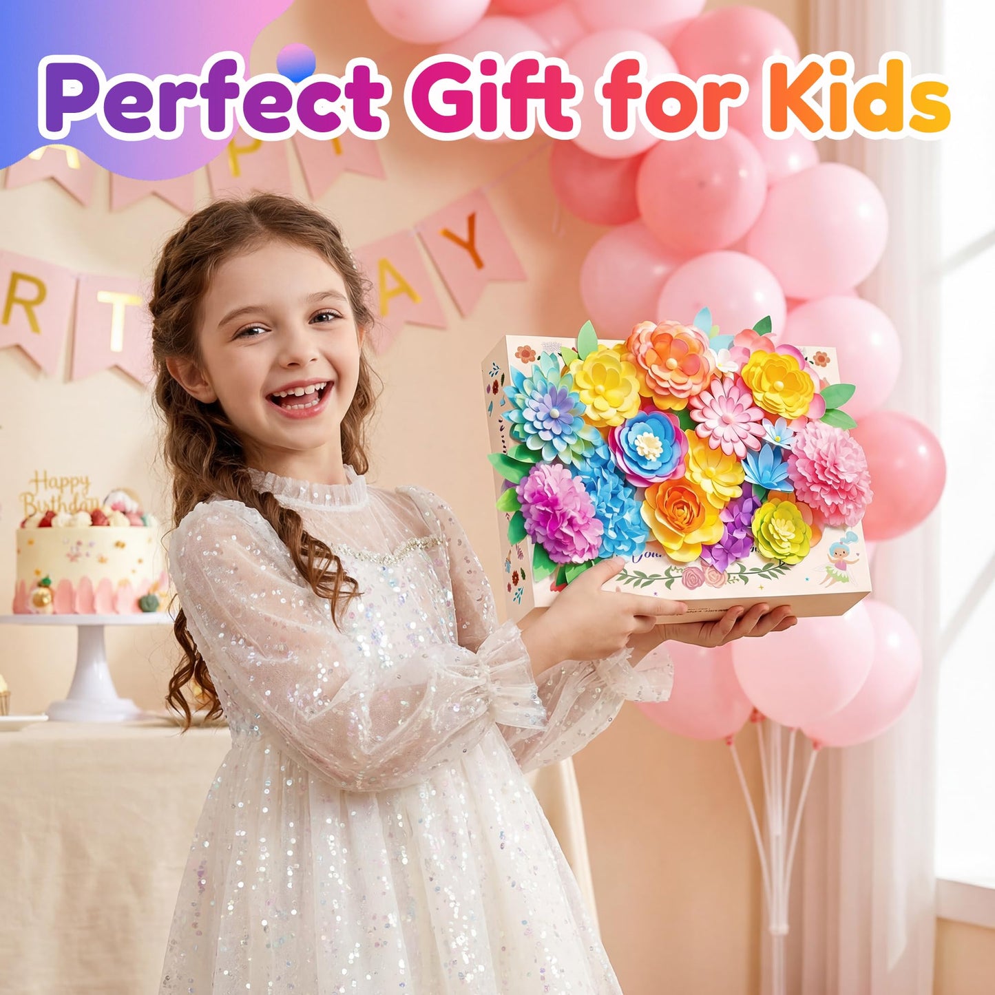 Kiditos Magic Flower Craft Kit for Girls, DIY Color Changing Flower Bouquet Craft & Science Kit, Arts & Crafts STEM Toy, Creative Birthday Gift for Kids Ages 6+
