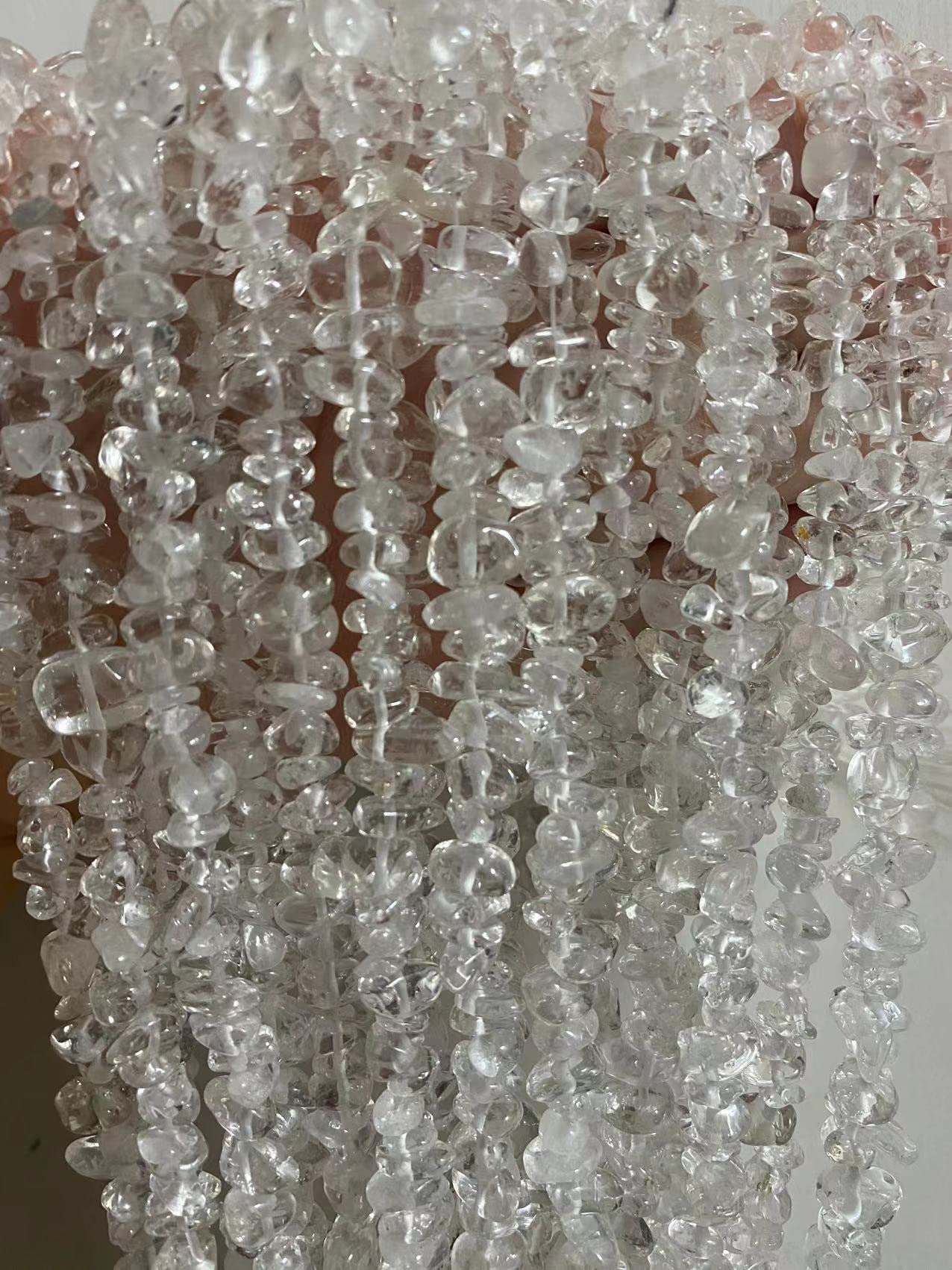 jodaying 5-8mm Natural Clear Quartz Crystal Gemstone Chips Healing Gravel Bracelets Necklace Kit Irregular Tumble Stone Beads DIY Crafts Design Jewelry Making 33"