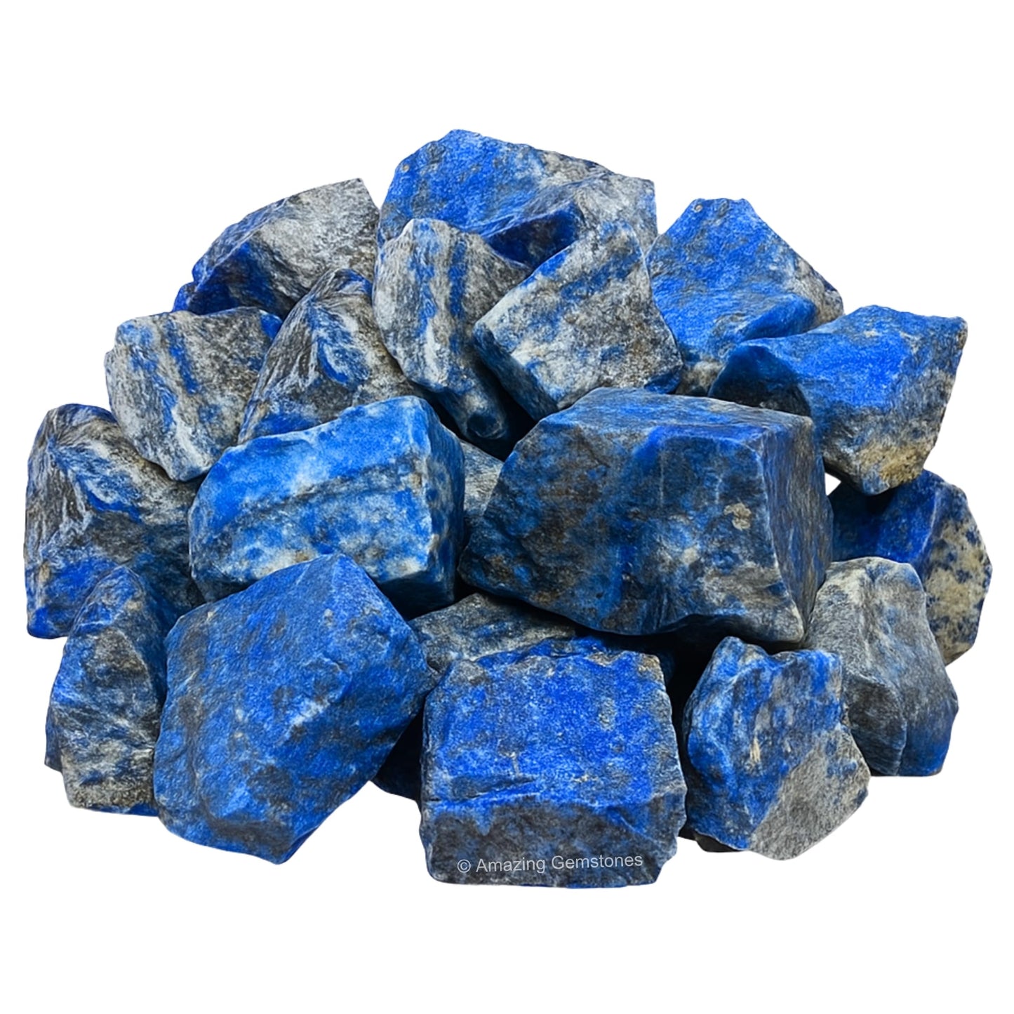 Amazing Gemstone Lapis Lazuli Raw Crystals and Healing Stones, Natural Rocks for Tumbling and DIY Raw Stones and Crystals (5 Pieces)