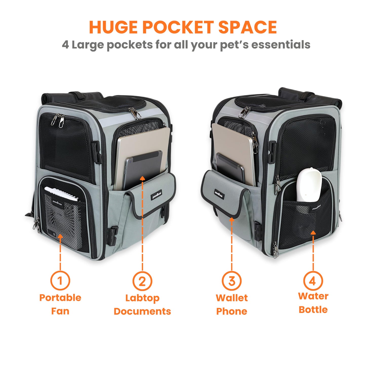 Crash-Tested Expandable Cat Backpack Carrier | 2-in-1 Cat Car Seat & Dog Backpack Carrier | 4 Windows for Exploring, 4-Side Breathable, Zipper Locks, Foldable | Perfect for Hiking & Pet Car Travel.