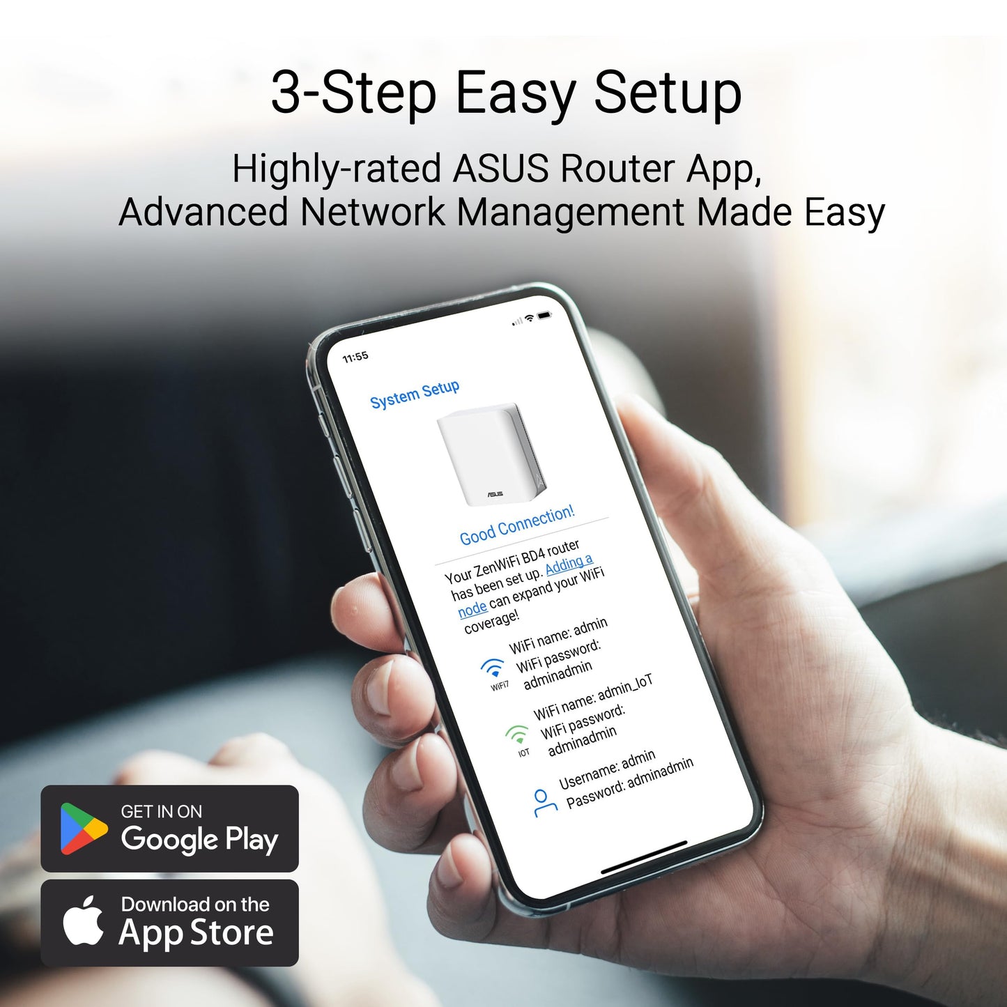 ASUS ZenWiFi BD4 (3-Pack) Dual-Band WiFi 7 Mesh, 3600 Mbps, 6500 sq.ft, Dual 2.5G Ports, Security and Parental Controls Included, Smart Home Master SSIDs