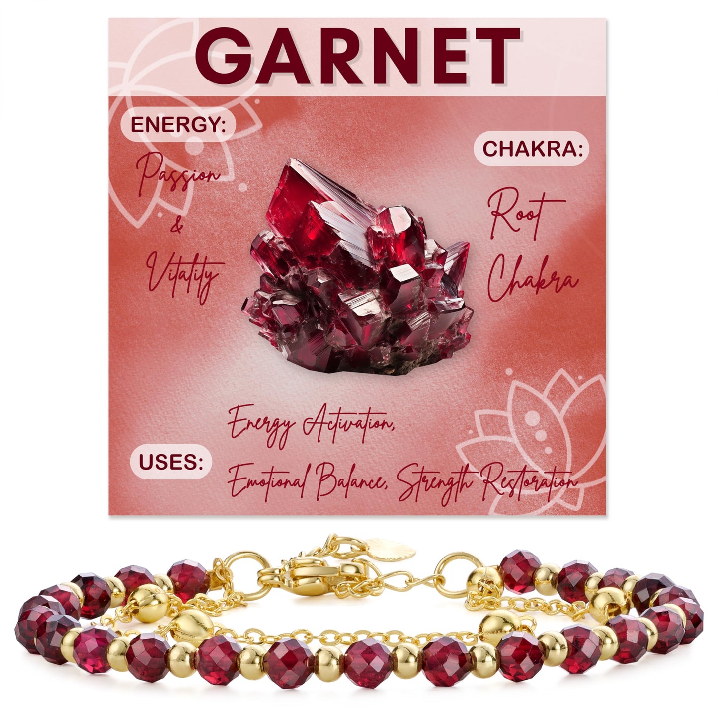 Farfume Garnet Crystal Bracelet Beaded Bracelets for Women 4mm Natural Stone Beads Gemstone Handmade Jewelry Valentine's Day Gifts