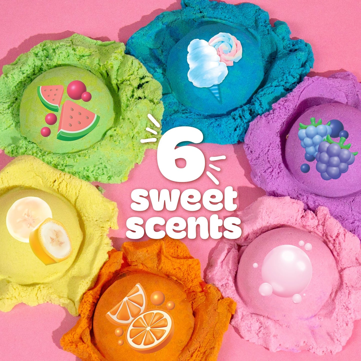 Play-Doh Sand Scented Variety Pack, 6 Colors of Play Sand, Resealable Cans, Sensory Bin Filler, Travel Toys, Fun Goodie Bag Stuffers, Toddler Party Favors, Gifts for Kids