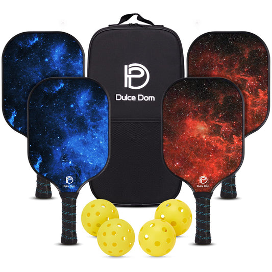 DULCE DOM Pickleball Paddles, USAPA Approved Lightweight Pickleball Set with 4 Premium Balls and Bag, Perfect Pickleball Rackets Gifts for Women Men