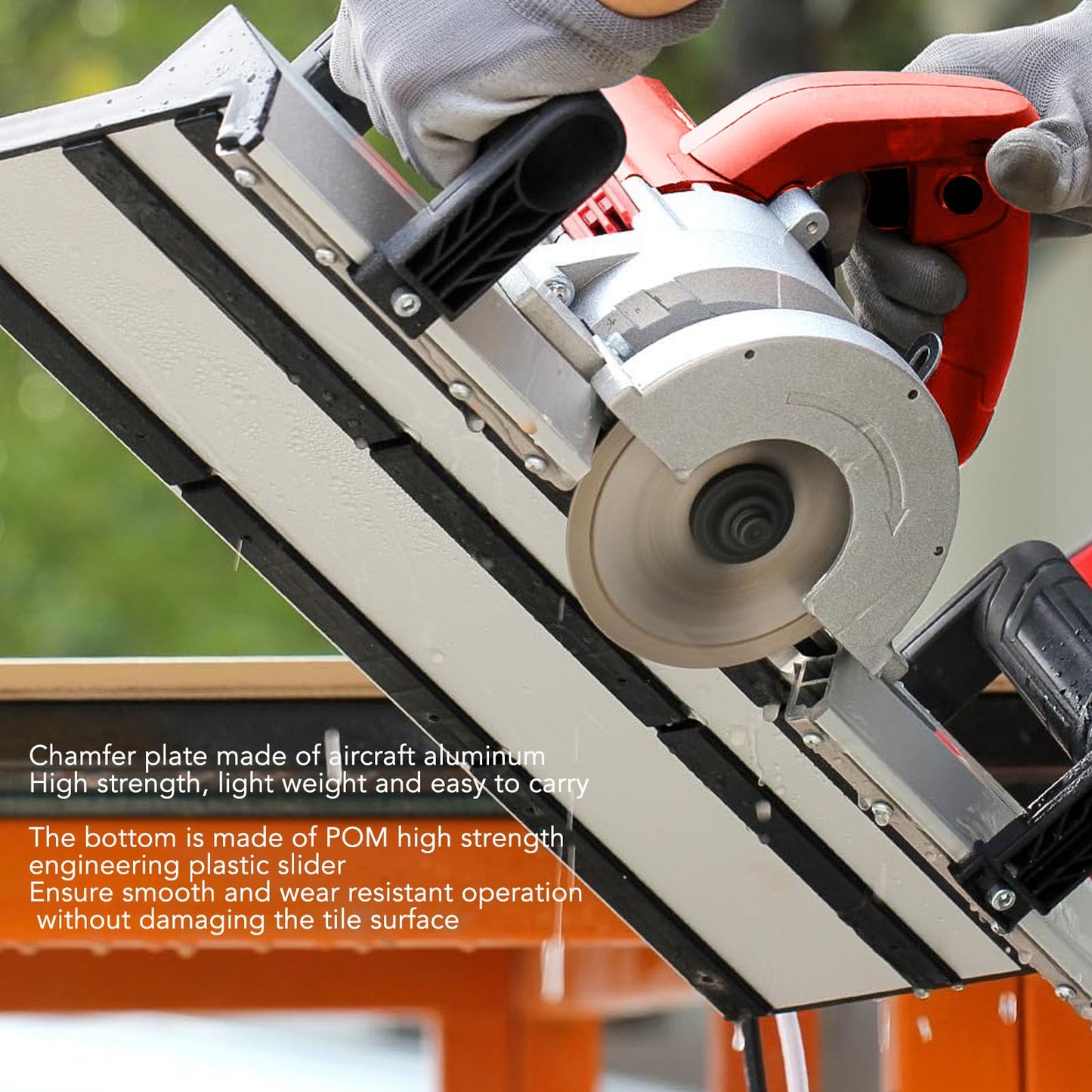 Electric Tile Bevel Cutter with Saw Cutter, 45 Degree 13000RPM 1200W High Strength Tile Chamfering Machine with 12V 2.2m Hose, Less Dust Design Ceramic Tile Chamferer