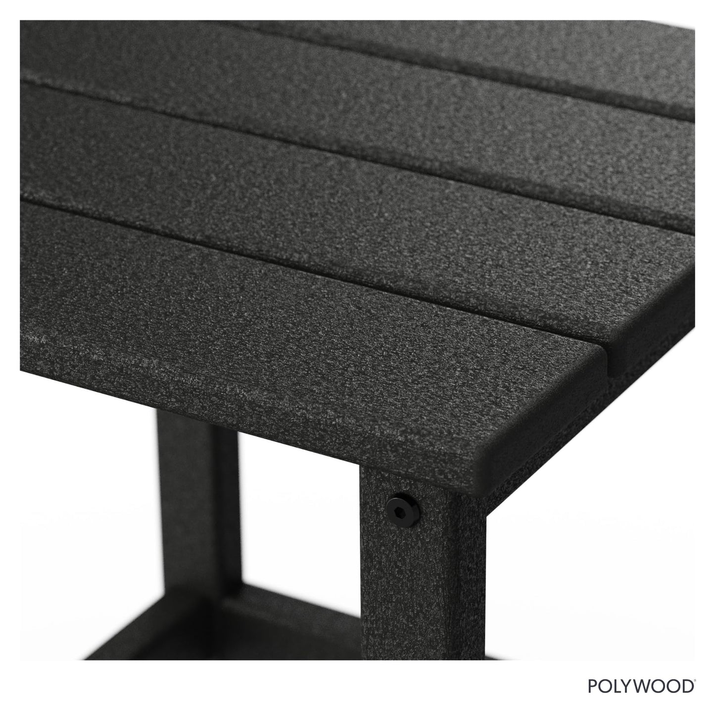 POLYWOOD Long Island 18" Side Table, Black