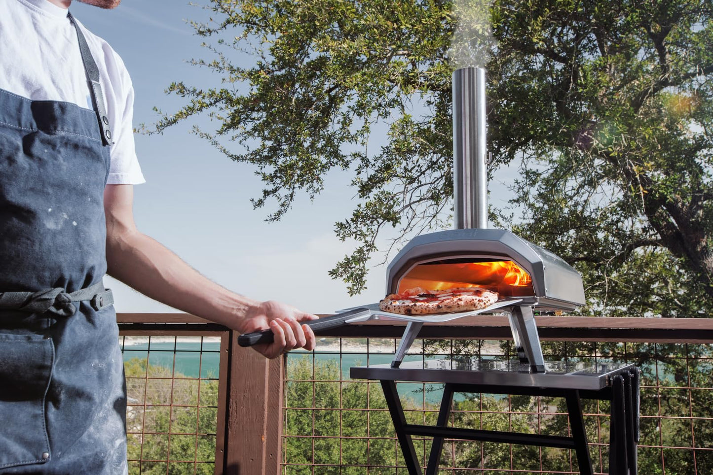 Ooni Karu 12 Outdoor Multi-fuel Pizza Oven Bundle - Includes Pizza Oven Cover, Oven Brush and Infrared Thermometer