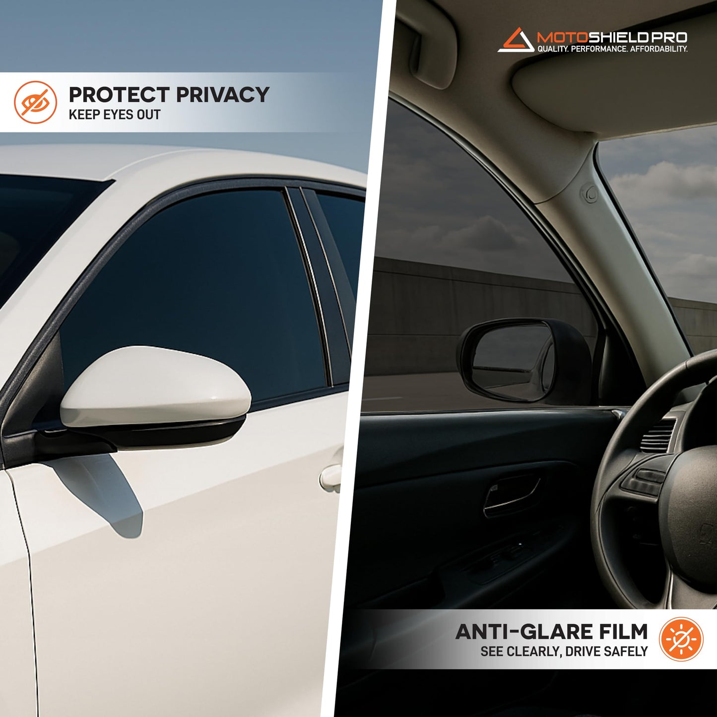 MotoShield Pro 15% VLT Nano Ceramic Window Tint for Car 36” in x 25’ ft 2PLY Roll High Heat Rejection & Glare Reduction Auto Tint Privacy Film, Rejects up to 99% IRR, 99% UV Blocking, Easy DIY Shrink