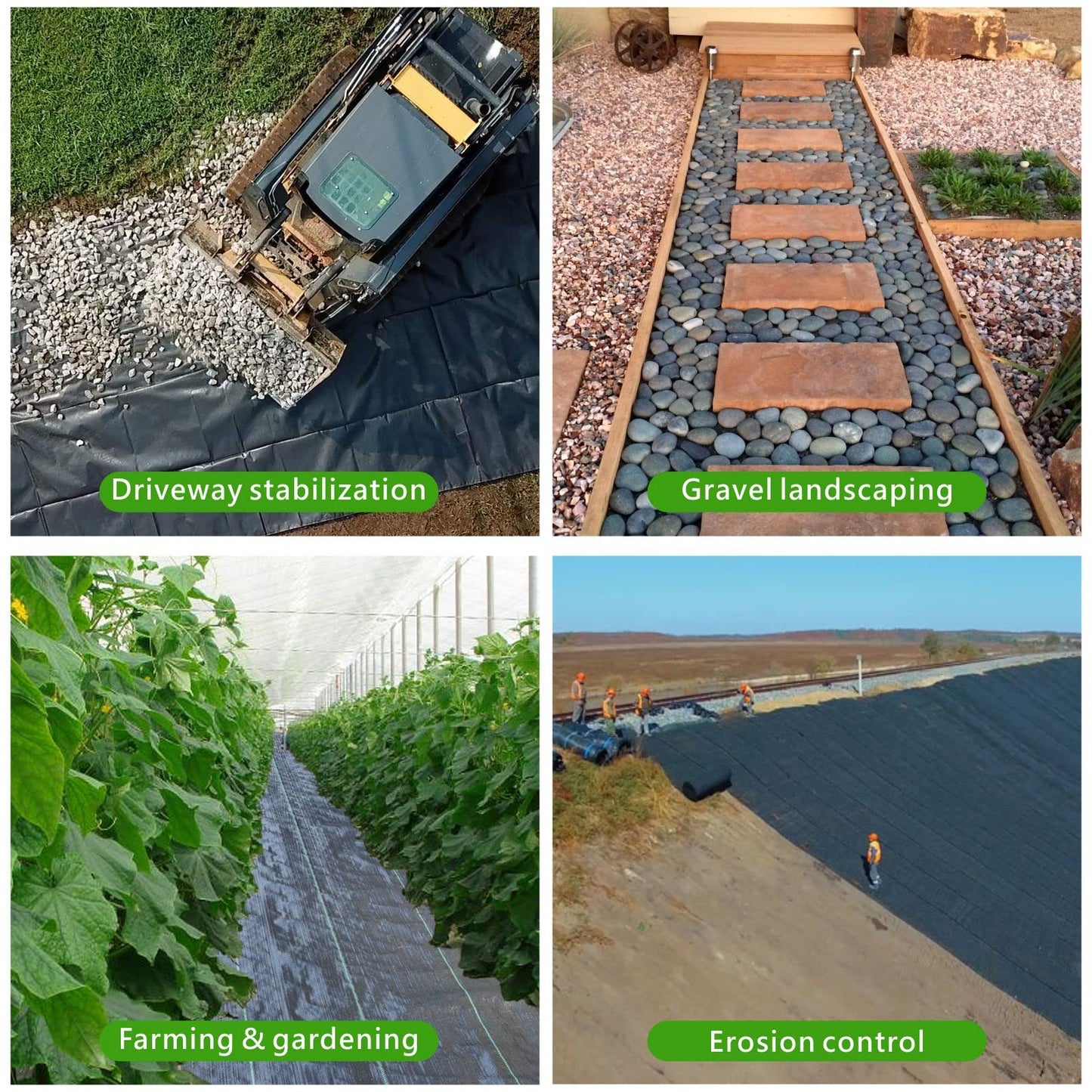 mychoiii 6ft x 300ft Weed Barrier Landscape Fabric, 3.5oz Heavy Duty Woven Ground Cover, 1800 Sq Ft Coverage Geotextile Weed Cloth for Gardening, Driveway, French Drain - UV Resistant