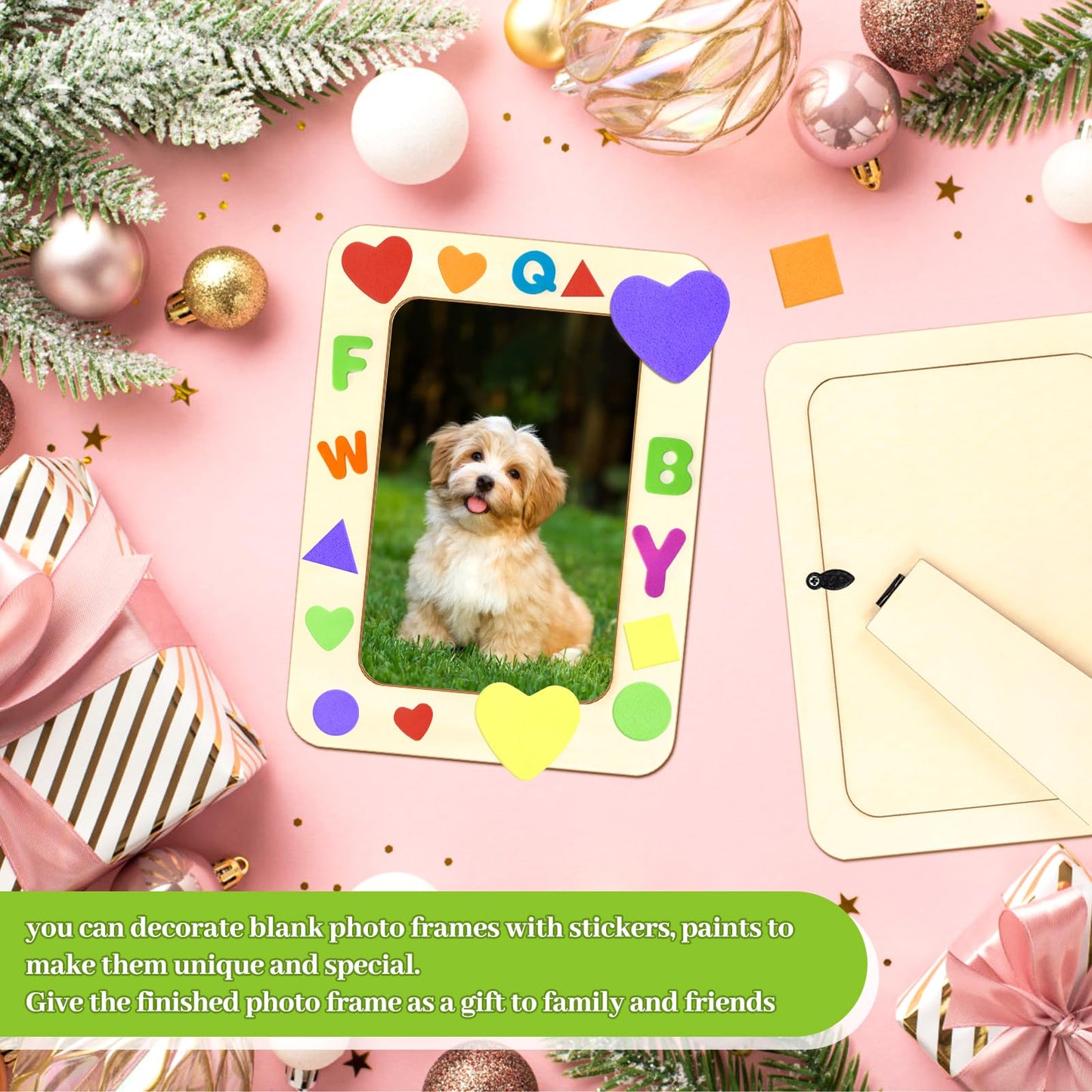 VOKOY 24 Pack Wooden Picture Frames for Crafts, DIY Wood Picture Painting Frames Kit for 4" x 6" Photos,Unfinished Wood Photo Frame DIY Wooden Crafts Decorate for Mother's Day Birthday Party Gifts