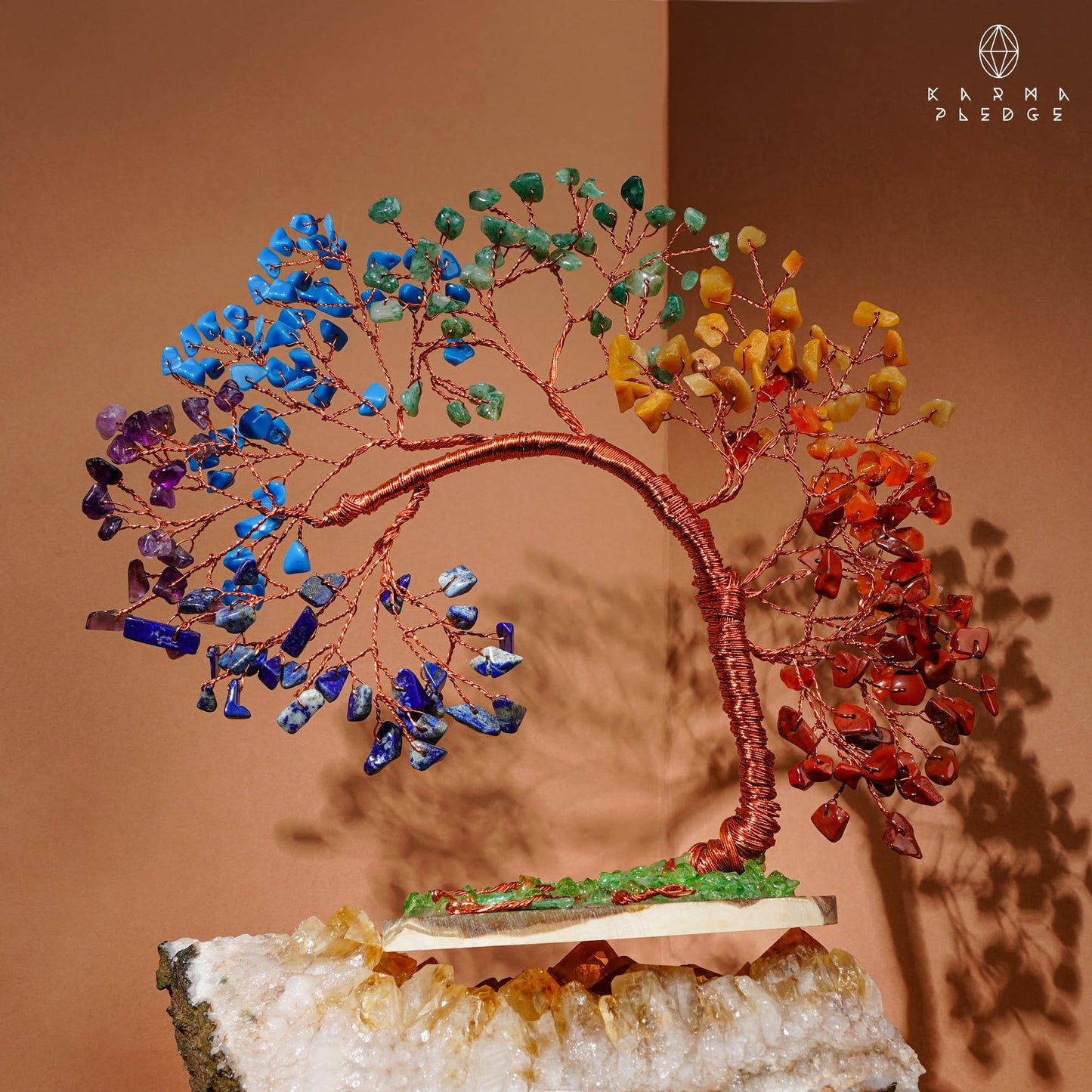 7 Chakra Tree of Life for Home, Office, Room, Wall Decor to Bring Money & Good Luck, Handmade Healing Crystal Tree Gifts for Women, Men, Mom & Dad, Unique Gifts for Birthday & Anniversary