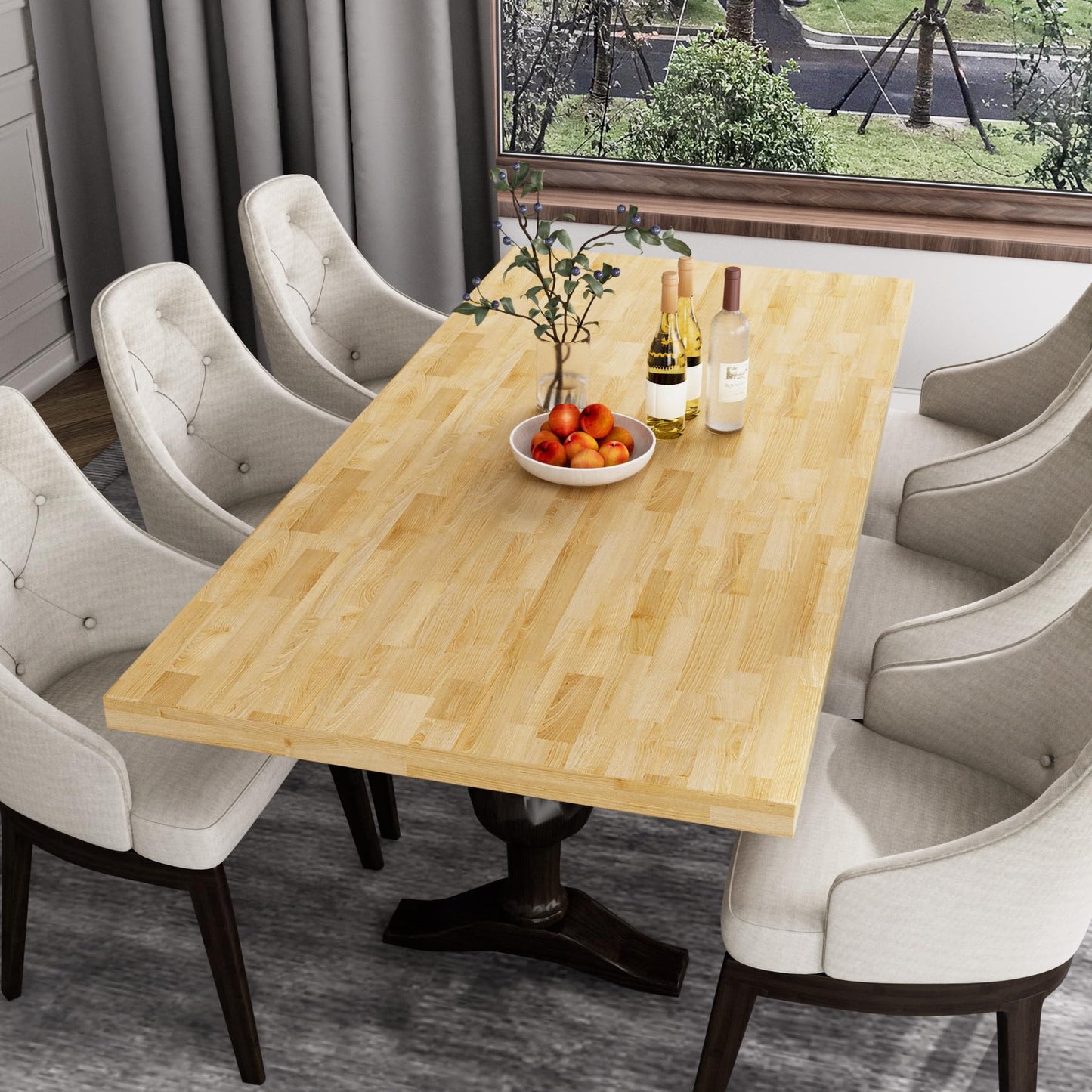 Butcher Block Countertop Wood Tabletop - Premium 4ft Solid Hardwood Plank for DIY Kitchen Island, Countertop, Coffee Bar and Desk with Natural Unfinished Birch Finish, 50"x25"x1.5"