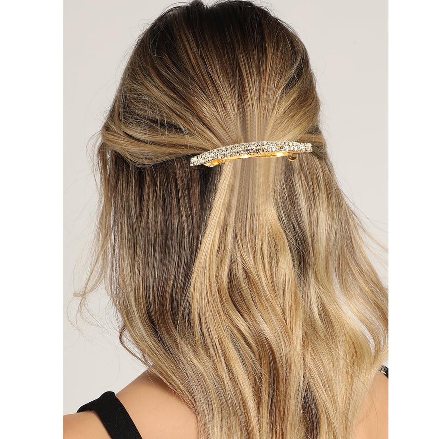 4 Pcs Rhinestone Hair Clips for Women Hair Barrettes Gold Hair Accessories Bridal for Wedding Party Everyday