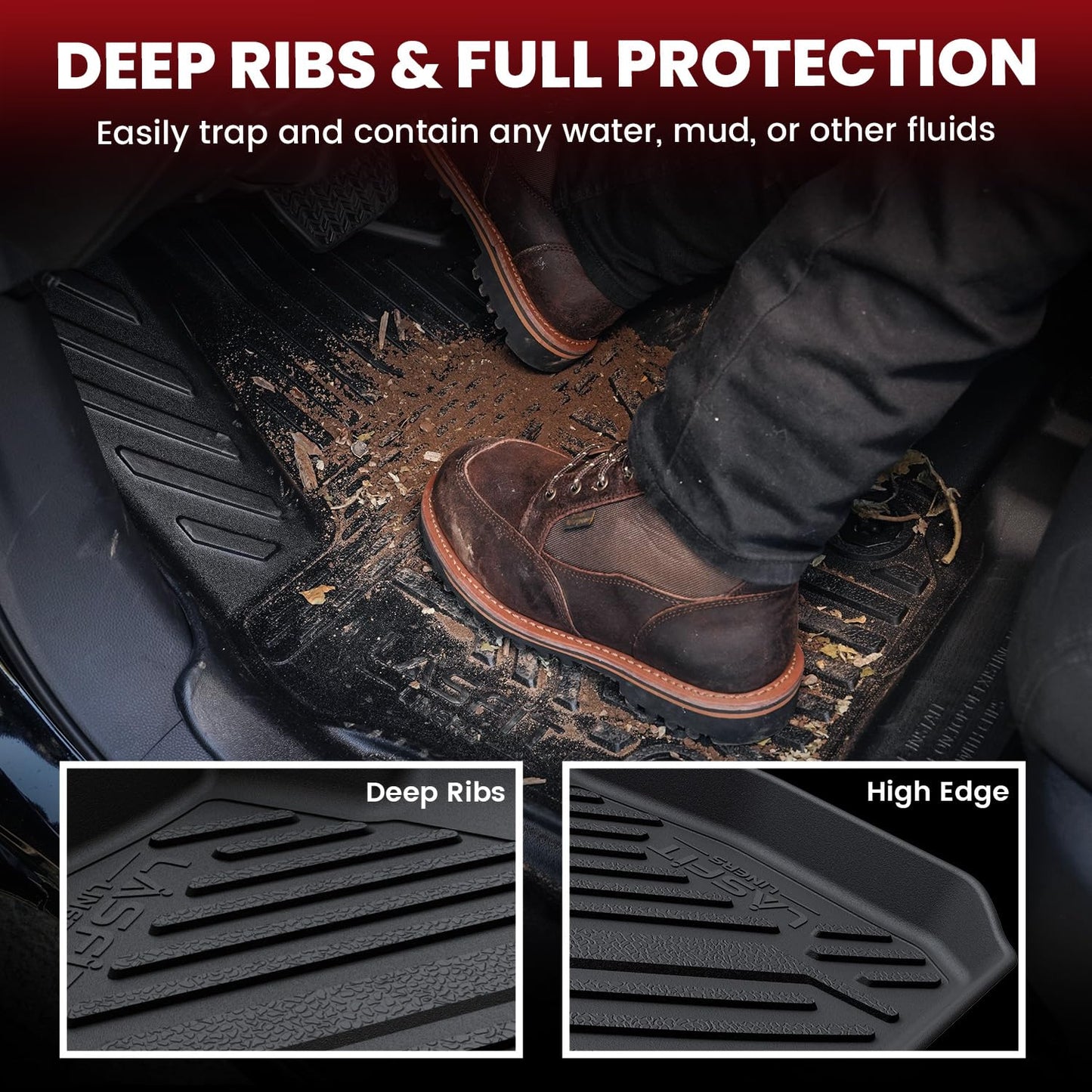 LASFIT Floor Mats & Cargo Mat Fits for Subaru WRX 2026 2025 2024 2023 2022, All Weather TPE Custom Fit Easy Clean Durable No-Curling Floor Liners for WRX 2022-2026 Car Mats & Trunk Mats, Black