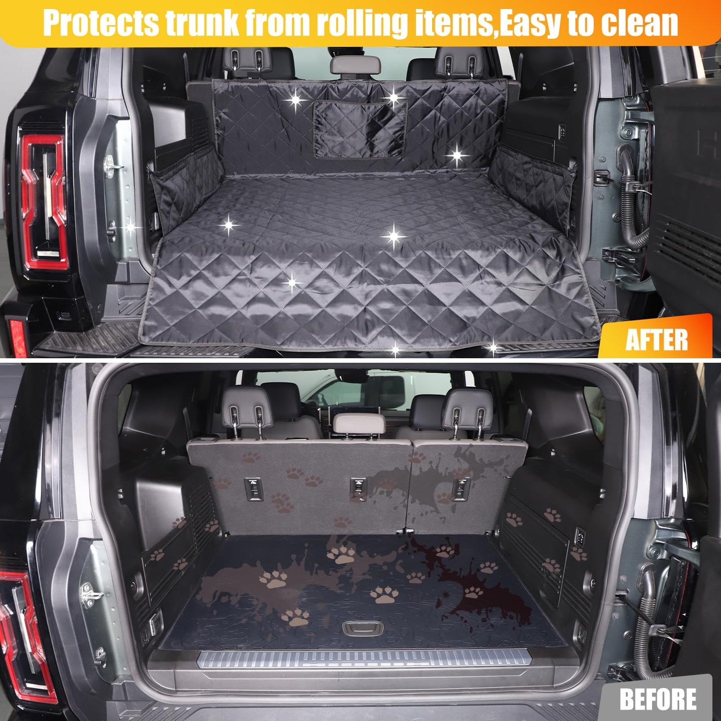 for Hummer EV SUV 1 Car Trunk Organizer Storage Cargo and 1 Rear Trunk Cargo Liner for Hummer EV SUV Accessories 2024 2025 2026