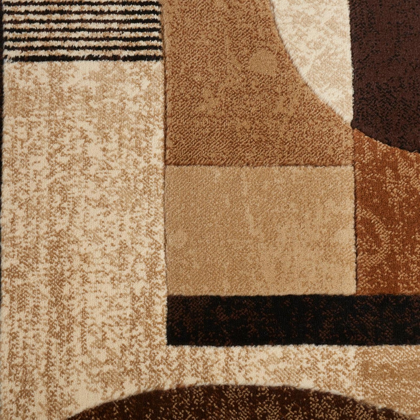 Home Dynamix Tribeca Jasmine Modern Runner Rug, Abstract Brown/Beige 1'9"x7'2"