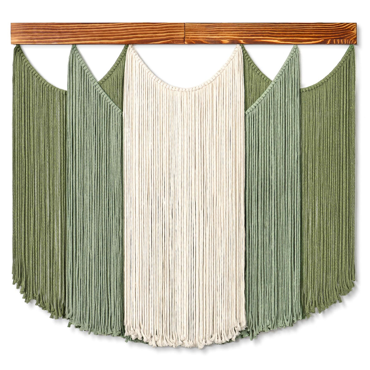 Dremisland Macrame Wall Hanging Dip-Dyed Large Boho Wall Decor Yarn Tapestry Handmade Sage Green Woven Tapestry Wall Art Decorations for Bedroom Living Room Nursery Apartment 31.5"x29.5"