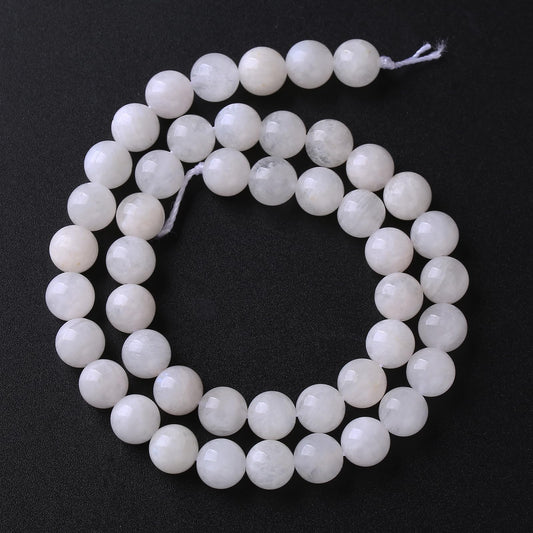 4MM 86PCS Natural Stone White Moonstone Gemstone Semi Precious Beads for Jewelry Making DIY Bracelet