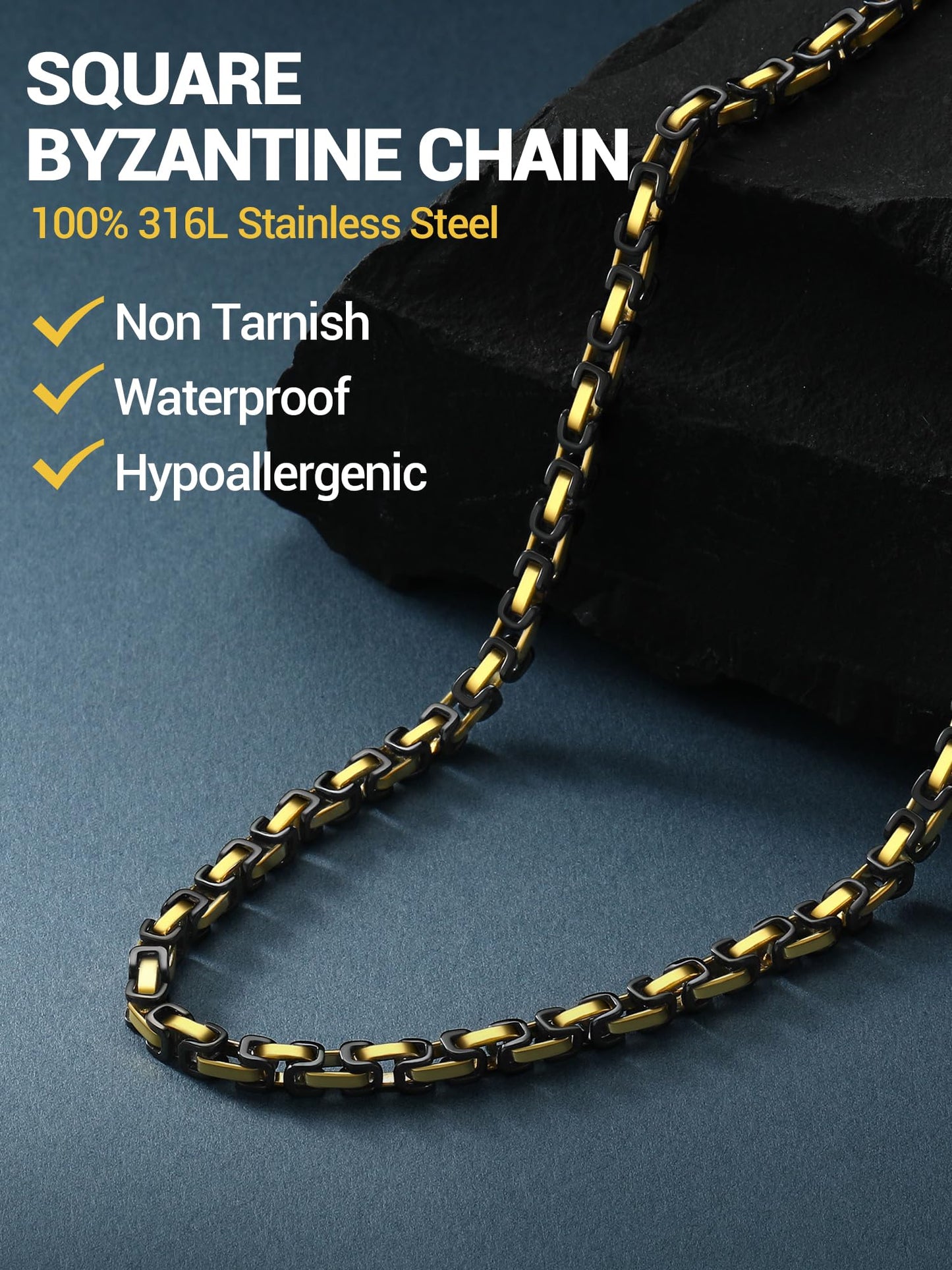 PROSTEEL Necklace Chain For Men Stainless Steel Jewelry Black Trendy Necklaces