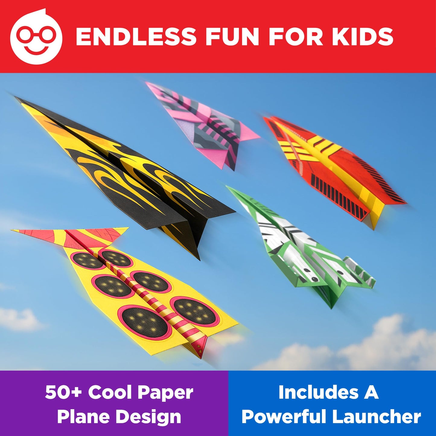 Doctor Jupiter Paper Airplane Book Kit with Launcher for Kids Ages 6+ | Toys for 6,7,8,9,10,11,12 Year Old Boys, Birthday Gift Ideas | DIY Craft Activities, 50+ Paper Airplanes