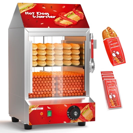 WantJoin Commercial 2-Tier Hot Dog Steamer